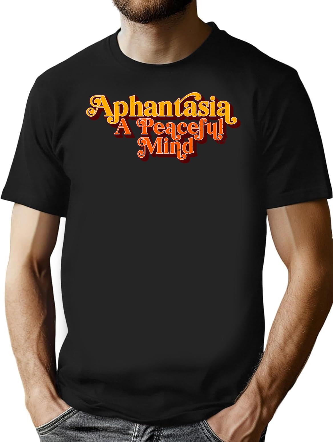 Aphantasia - A Peaceful Mind Retro Vintage Aphantasia T-Shirt for Men & Women, T-Shirts Graphic Tee - Black