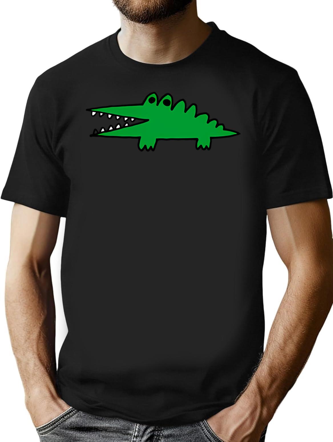 Big Challenges Alligator T-Shirt - Retro Graphic Tee for Men & Women - Black