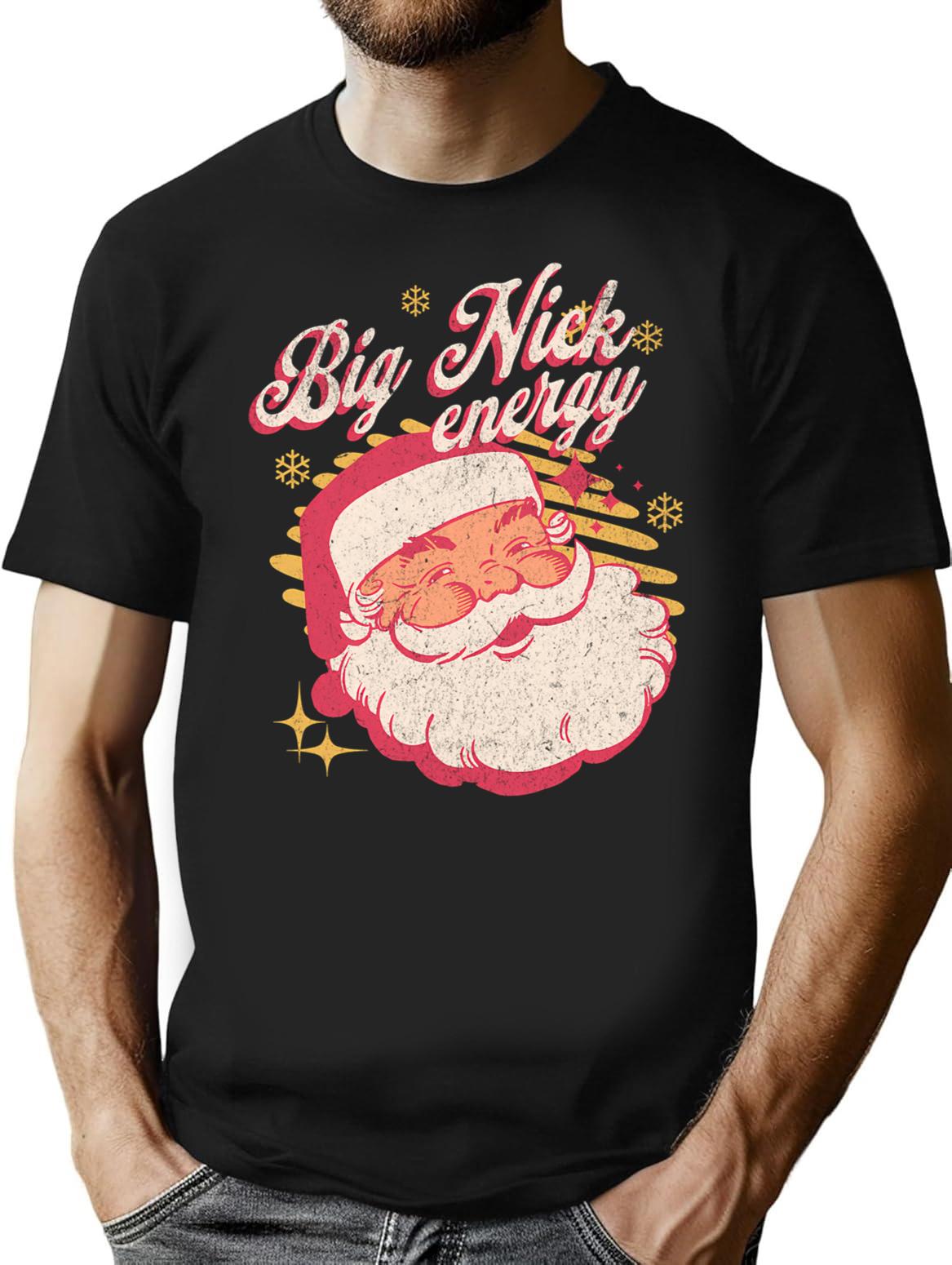Big Nick Energy (1) T-Shirt - Retro Graphic Tee for Men & Women - Black