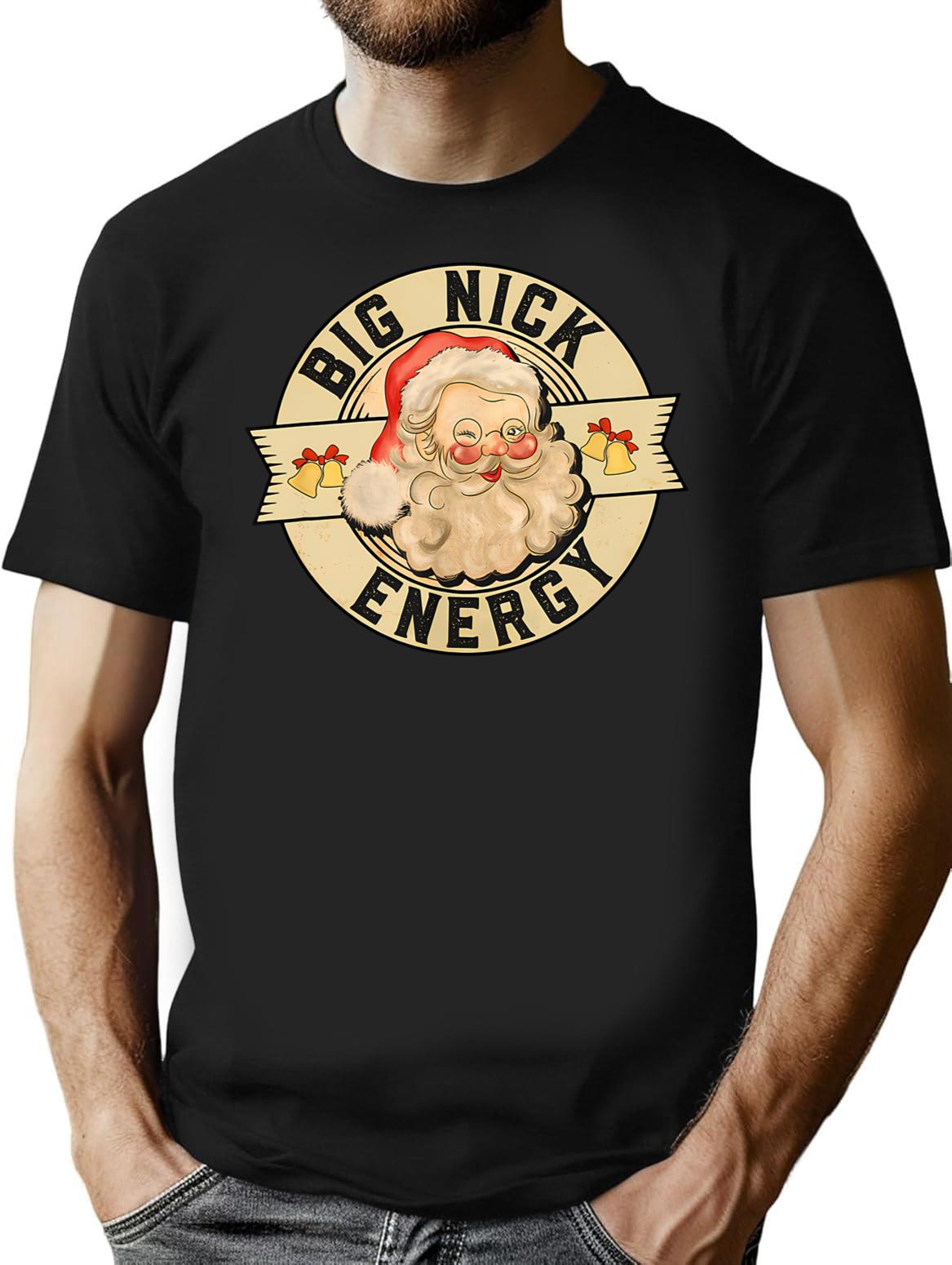 Big Nick Energy T-Shirt - Retro Graphic Tee for Men & Women - Black