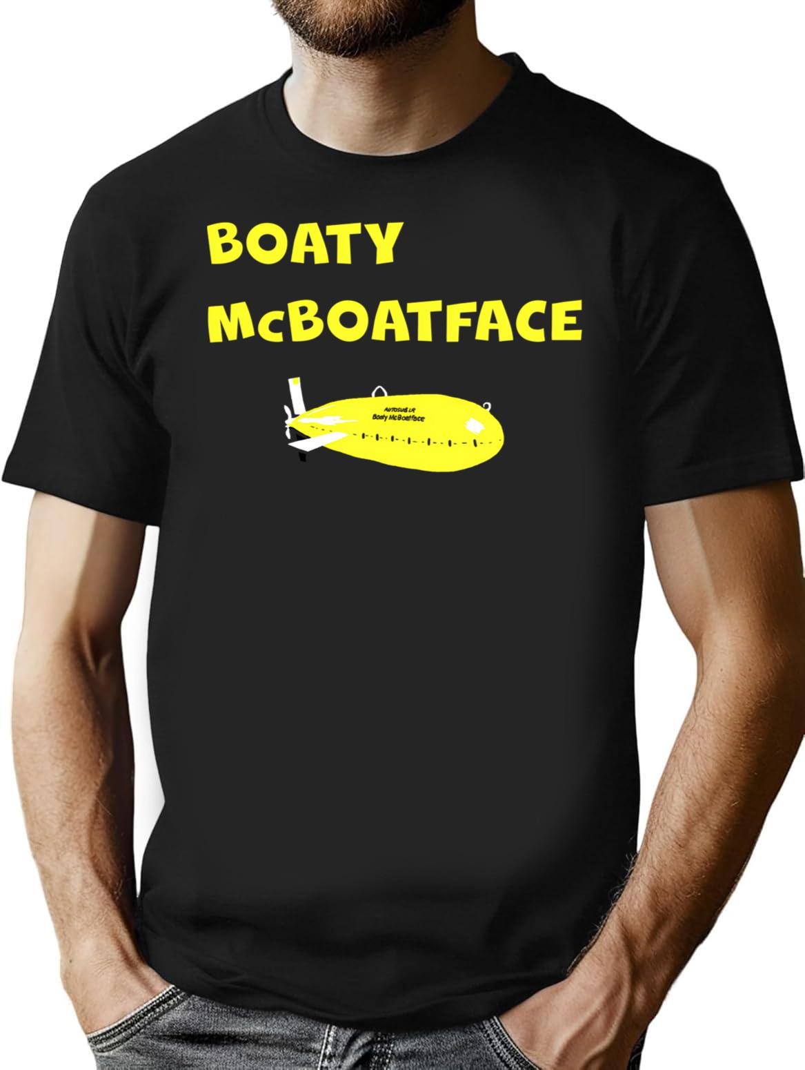 Boaty Mcboatface T-Shirt - Retro Graphic Tee for Men & Women - Black