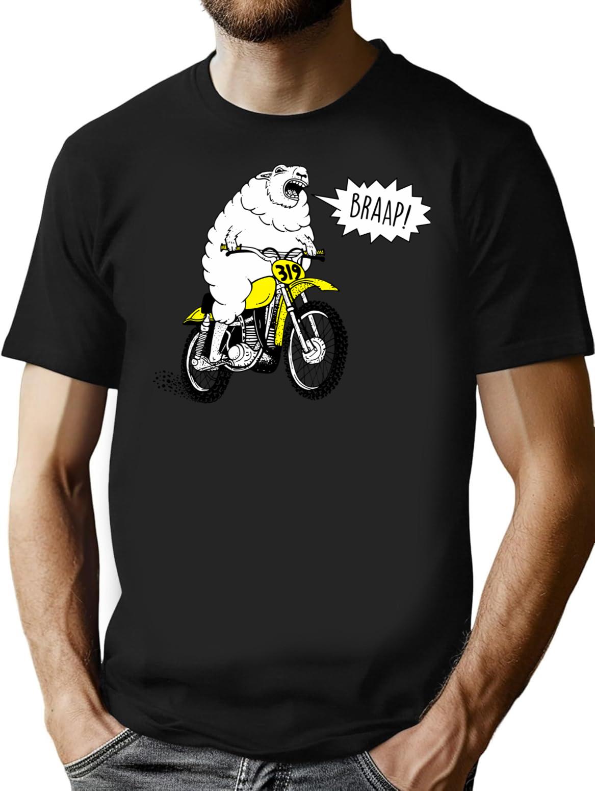 Braap Motocross Funny Dirtbike Comic Motorcycle T-shirt - Black