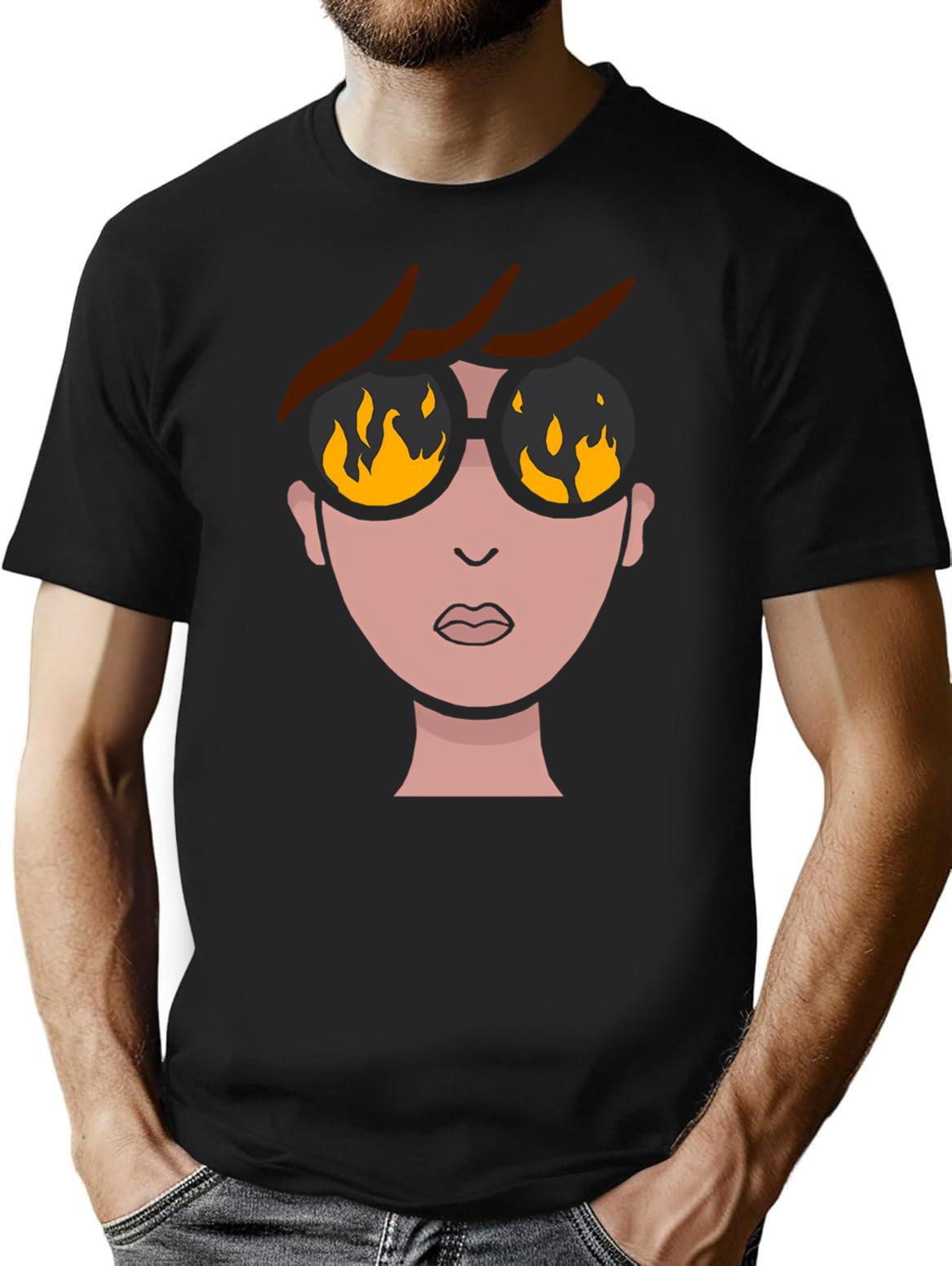 Burn T-Shirt - Retro Graphic Tee for Men & Women - Black
