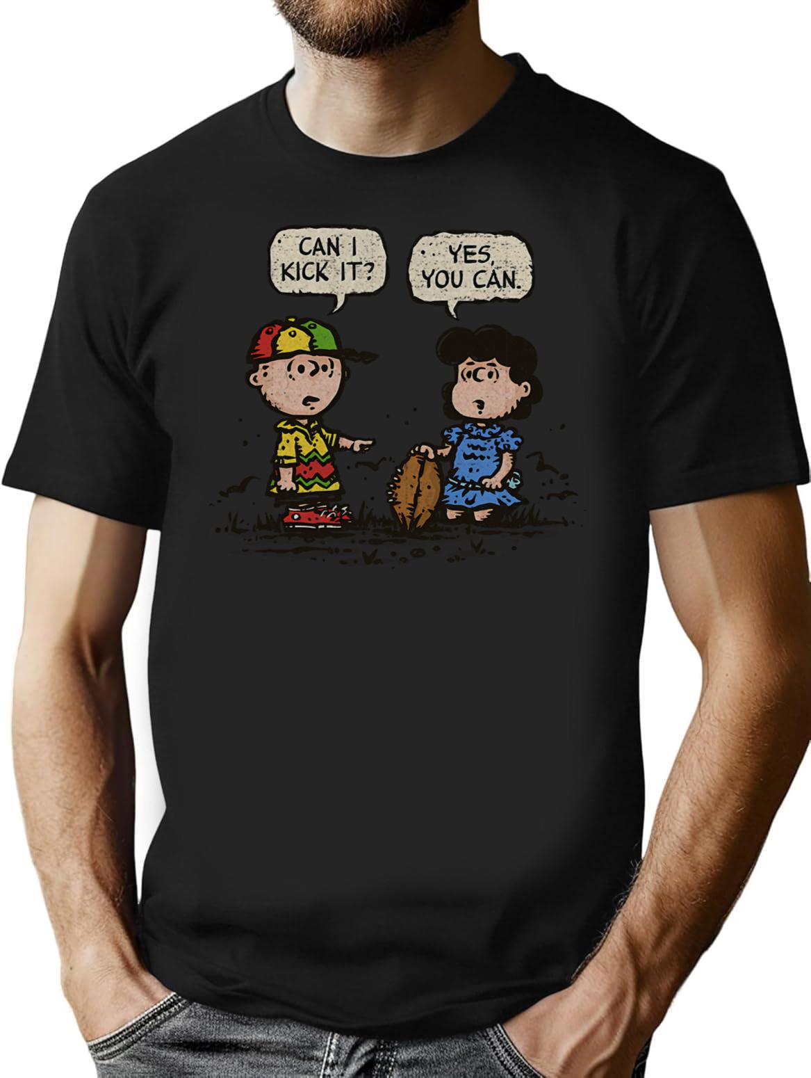 Can I Kick It T-Shirt - Retro Graphic Tee for Men & Women - Black