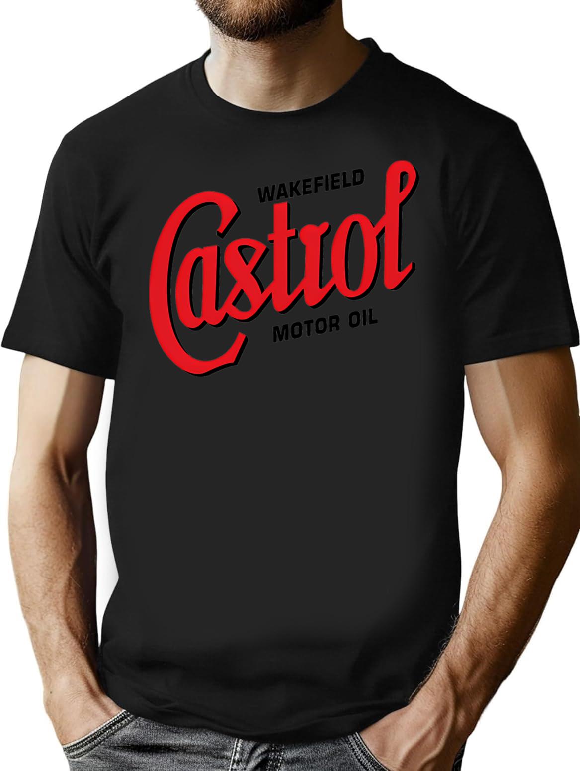 Castrol T-shirtvintage Castrol - Retro Graphic Casual Tee - Black