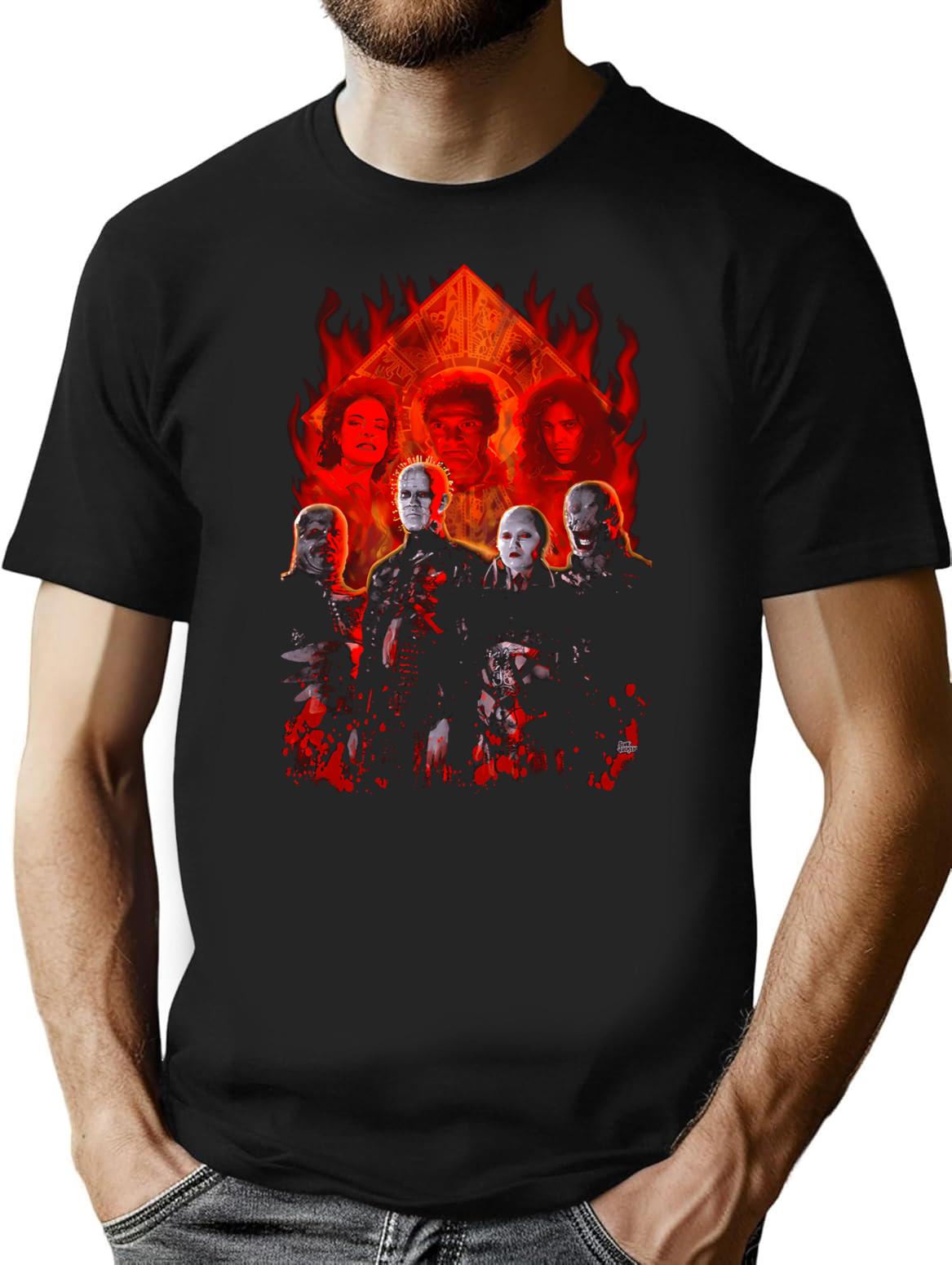 Cenobites Pinhead Puzzle Box Horror Tribute T-Shirt for Men & Women, T-Shirts Graphic Tee - Black