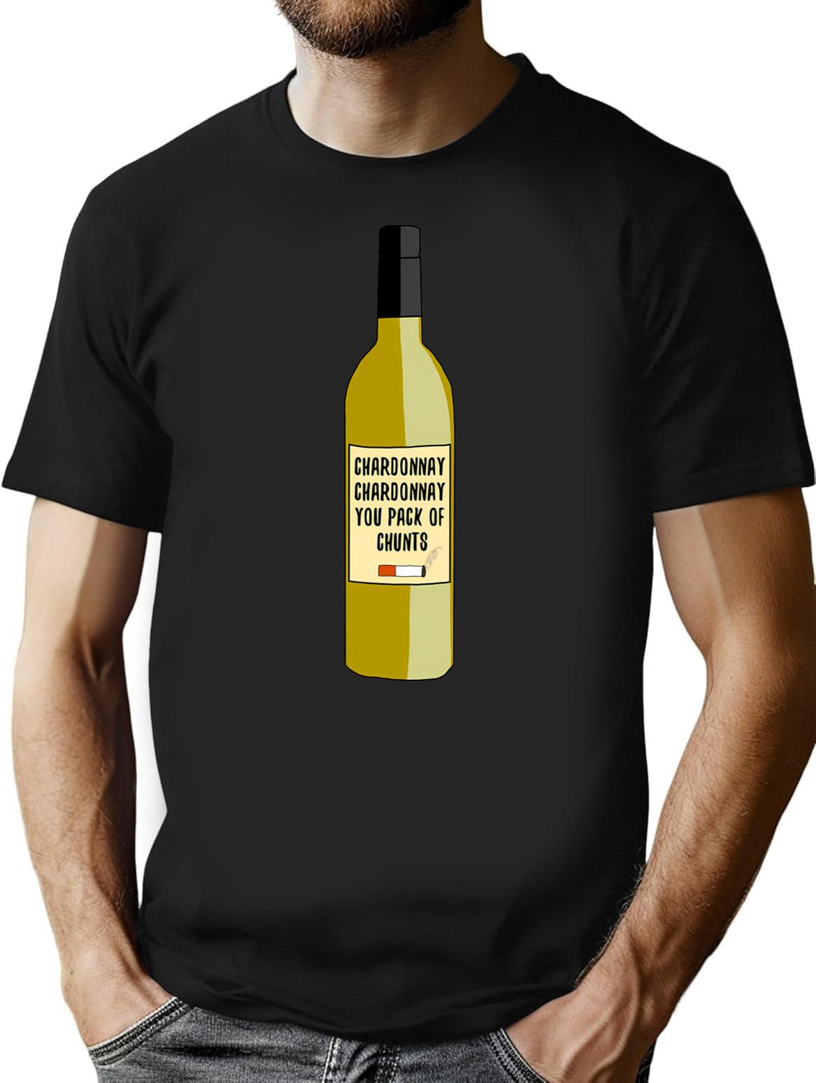 Chardonnay You Chunts T-Shirt - Retro Graphic Tee for Men & Women - Black