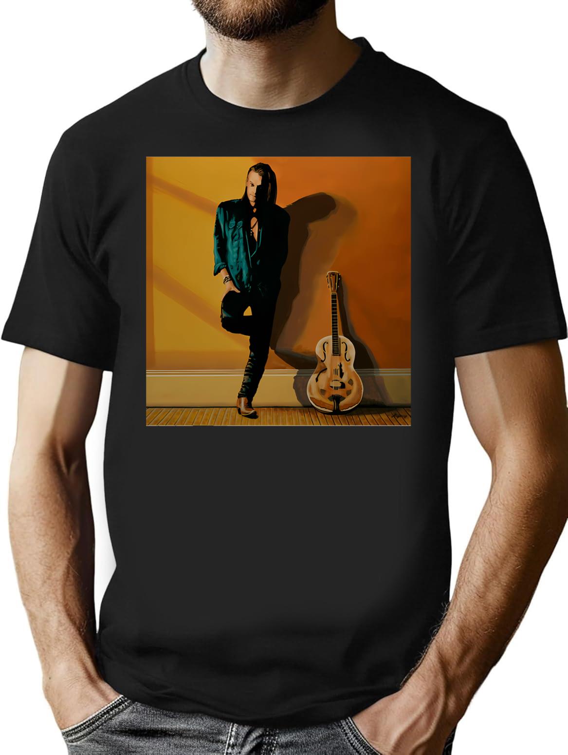 Chris Whitley Painting Classic T-Shirt - Retro Graphic Tee for Men & Women - Black