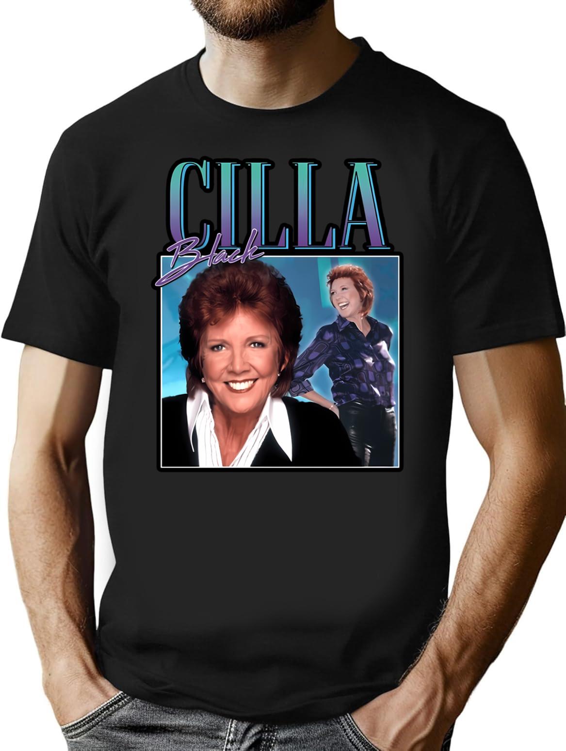 Cilla Black Homage Funny Uk Tv Legend 80's 90's Retro T-Shirt - Black
