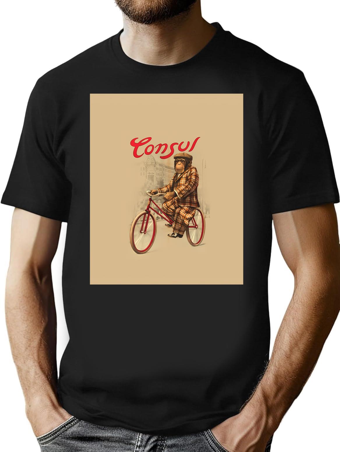 Circus Series Consul The Chimp Riding A Bike T-Shirt - Black