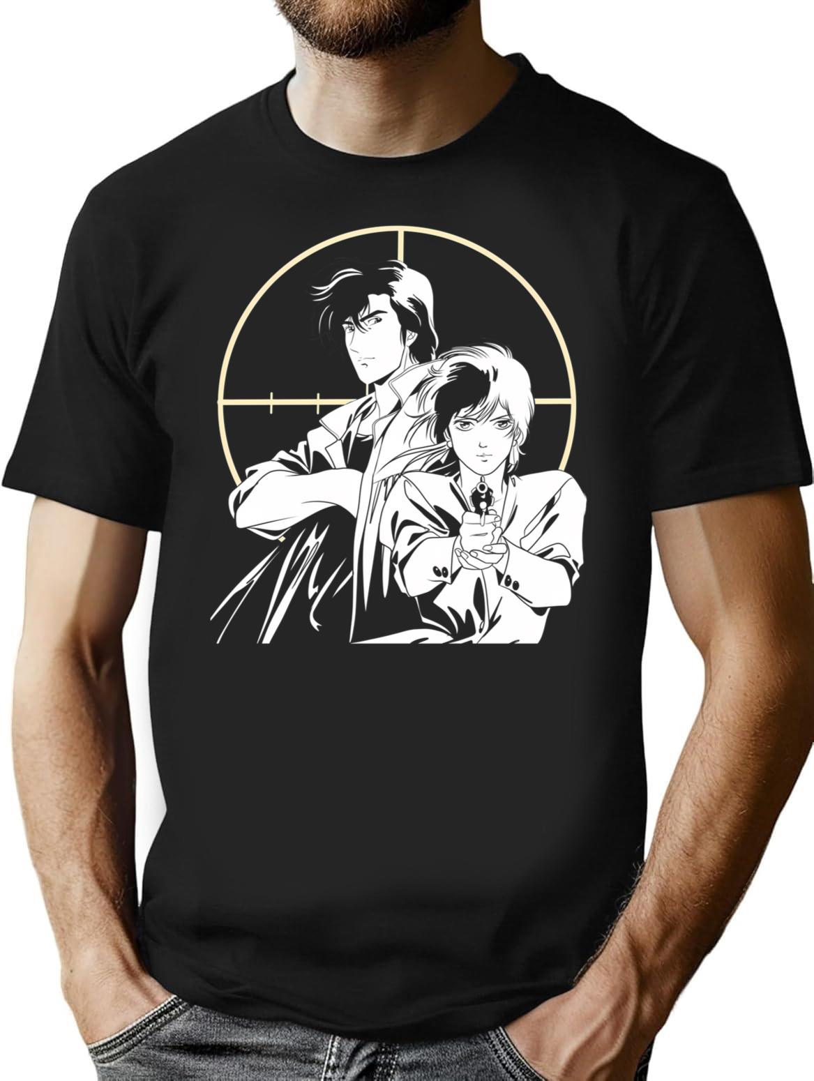 City Hunter T-Shirt for Men & Women, T-Shirts Graphic Tee - Black