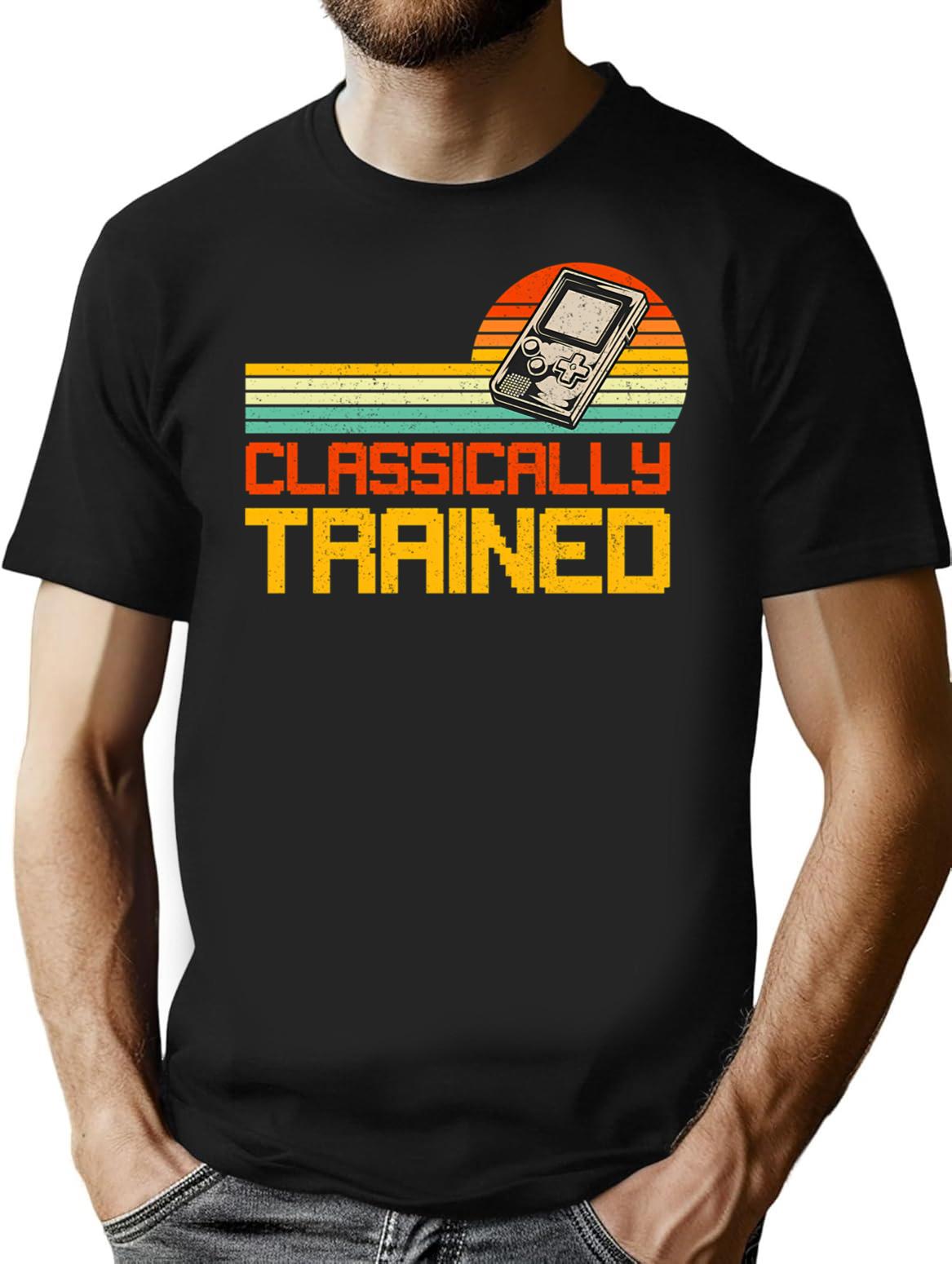 Classically Trained (2) T-Shirt - Retro Graphic Tee for Men & Women - Black
