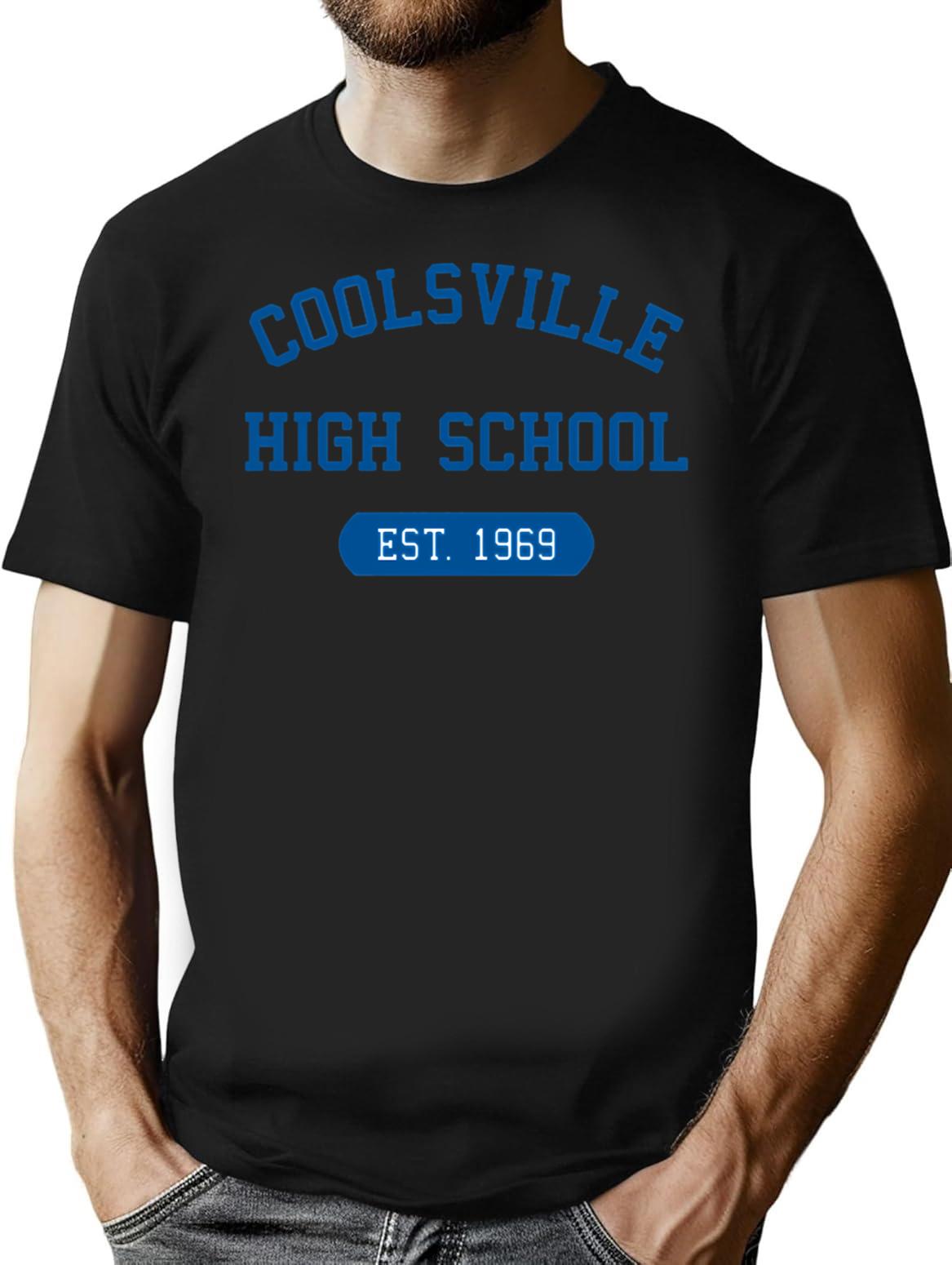 Coolsville High Vintage Style T-Shirt for Men & Women, T-Shirts Graphic Tee - Black