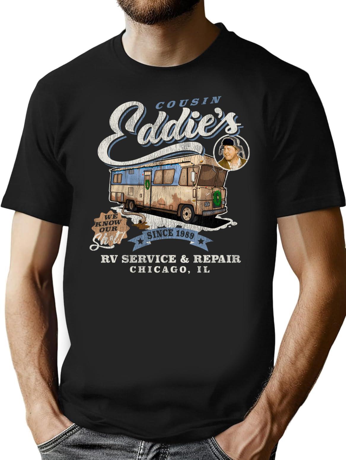 Cousin Eddie'S Rv Service Repair Dks Worn T-Shirt for Men & Women, T-Shirts Graphic Tee - Black