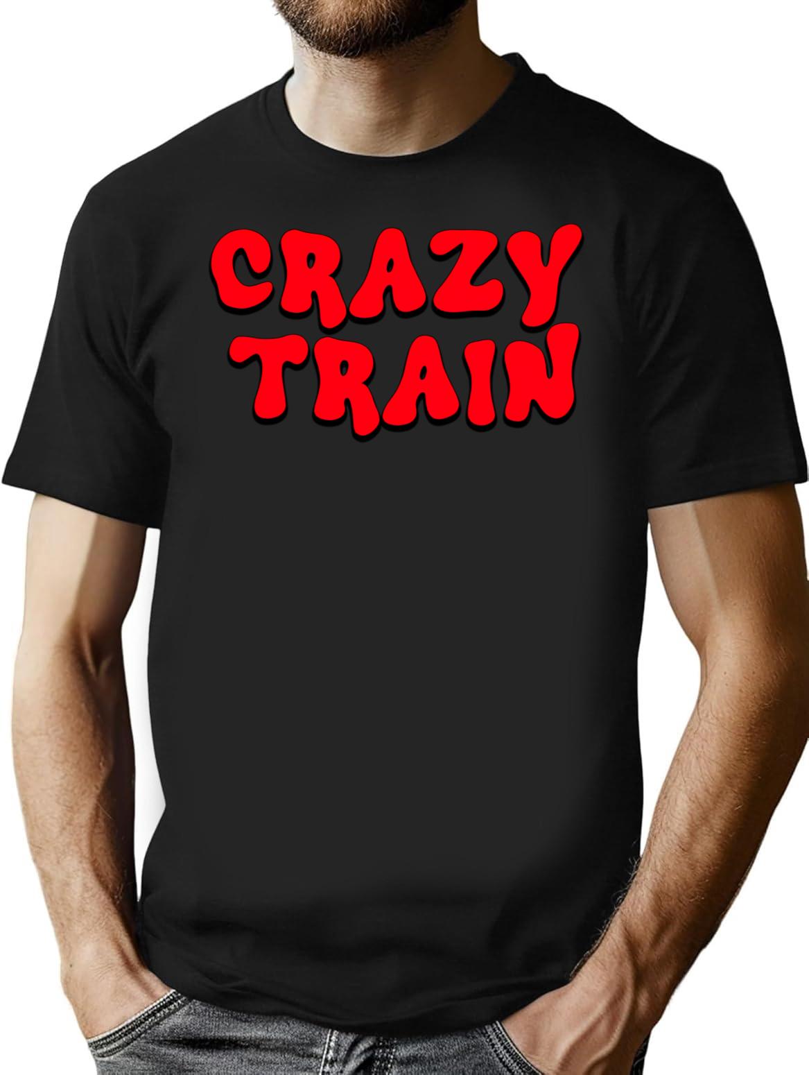 Crazy Train Psycho Design T-Shirt for Men & Women, T-Shirts Graphic Tee - Black