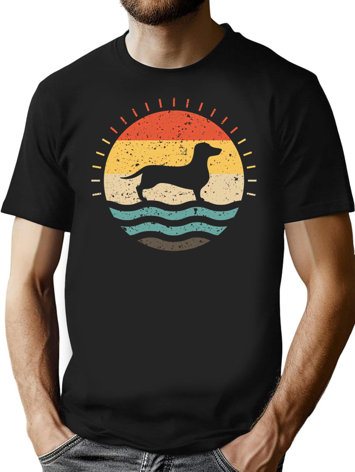 Dachshund Vintage Dachshund Dog Dachshund Dad Dachshund Funny Dachshund Dachshund Gifts Dachshund Gifts Dachshund Lover Dachshund Mom T-Shirt for Men & Women, T-Shirts Graphic Tee - Black