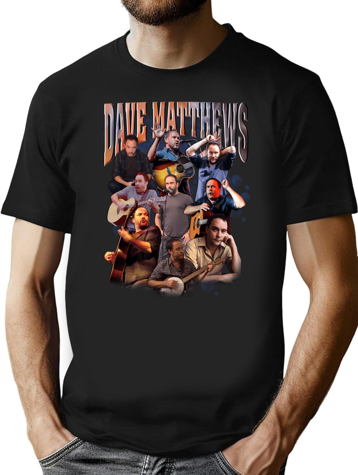 Dave Matthews T-Shirt for Men & Women, T-Shirts Graphic Tee - Black
