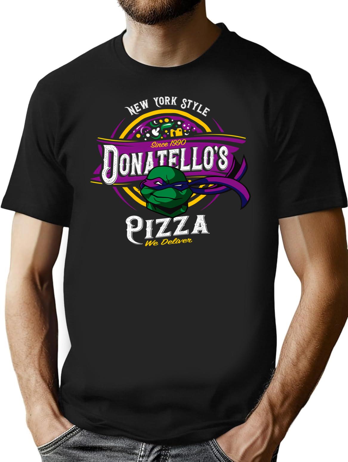Donatello'S New York Style Pizza T-Shirt for Men & Women, T-Shirts Graphic Tee - Black