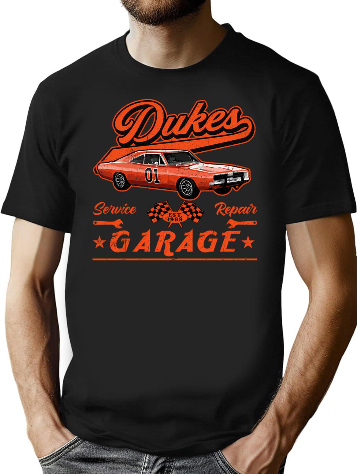 Dukes Garage T-Shirt for Men & Women, T-Shirts Graphic Tee - Black