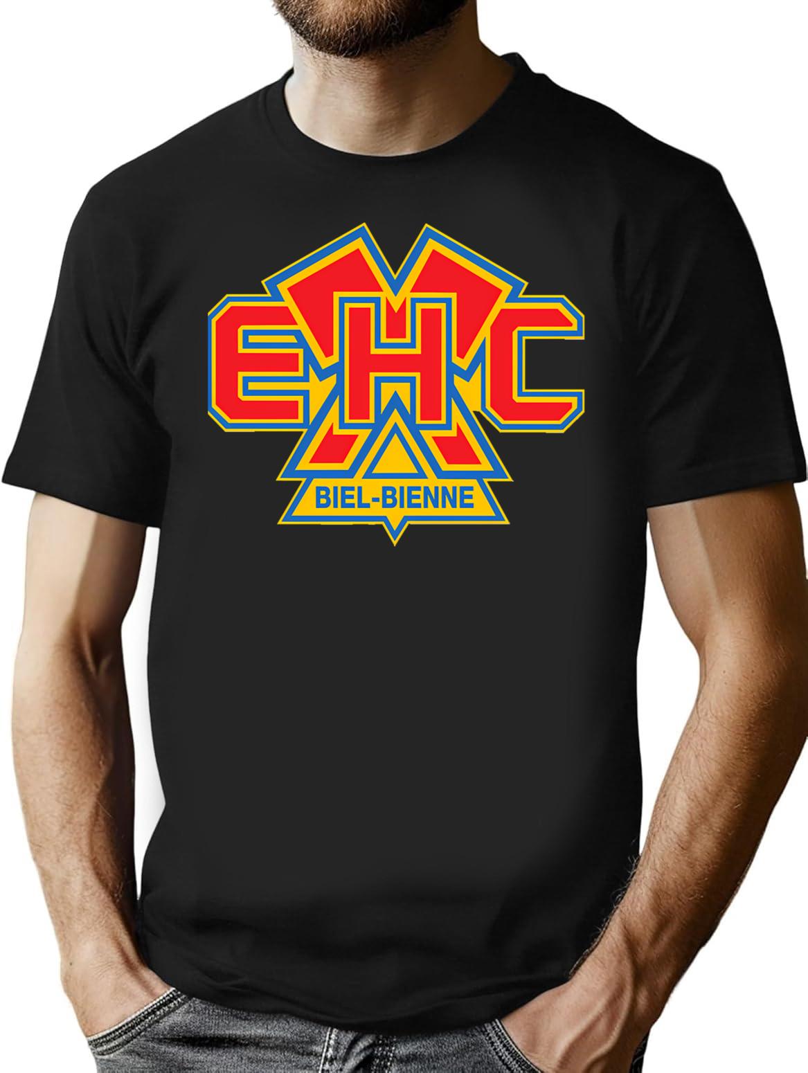 Ehc Biel Bienne Swiss Ice Hockey Sports Fans Ehcb Switzerland Essential T Shirt - Black