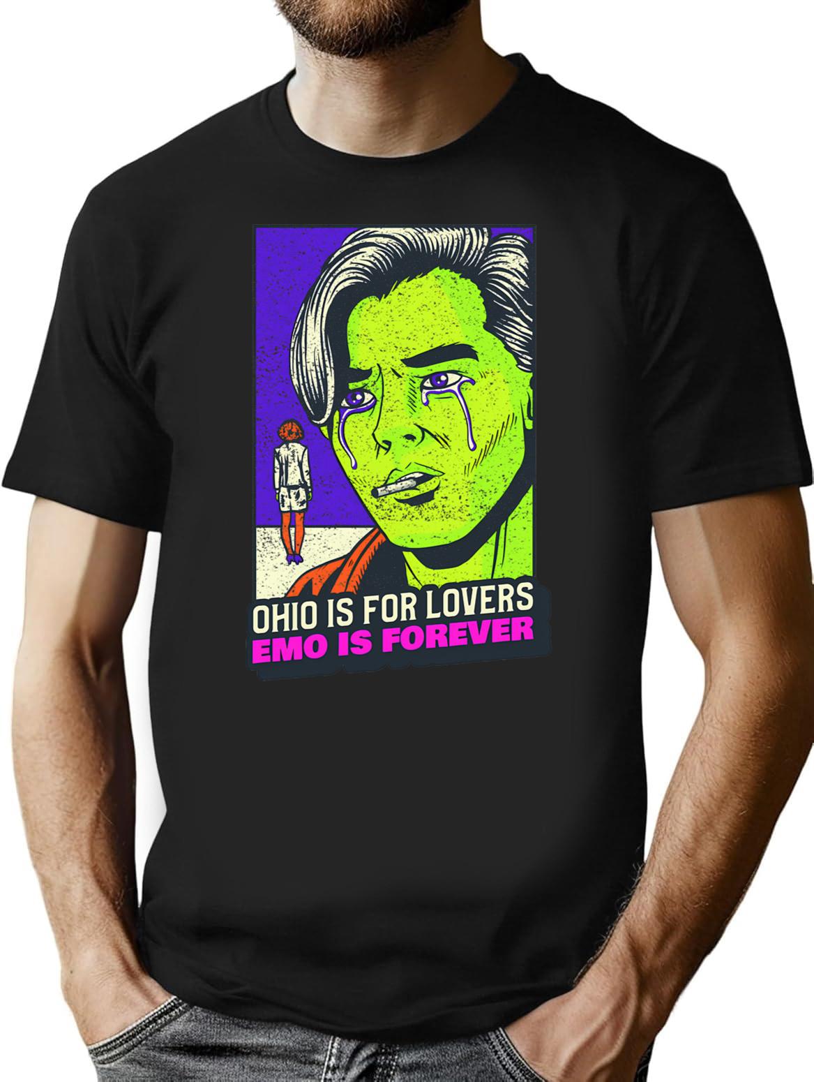 Emo Is Forever - Ohio Is For Lovers T-Shirt T-Shirt for Men & Women, T-Shirts Graphic Tee - Black