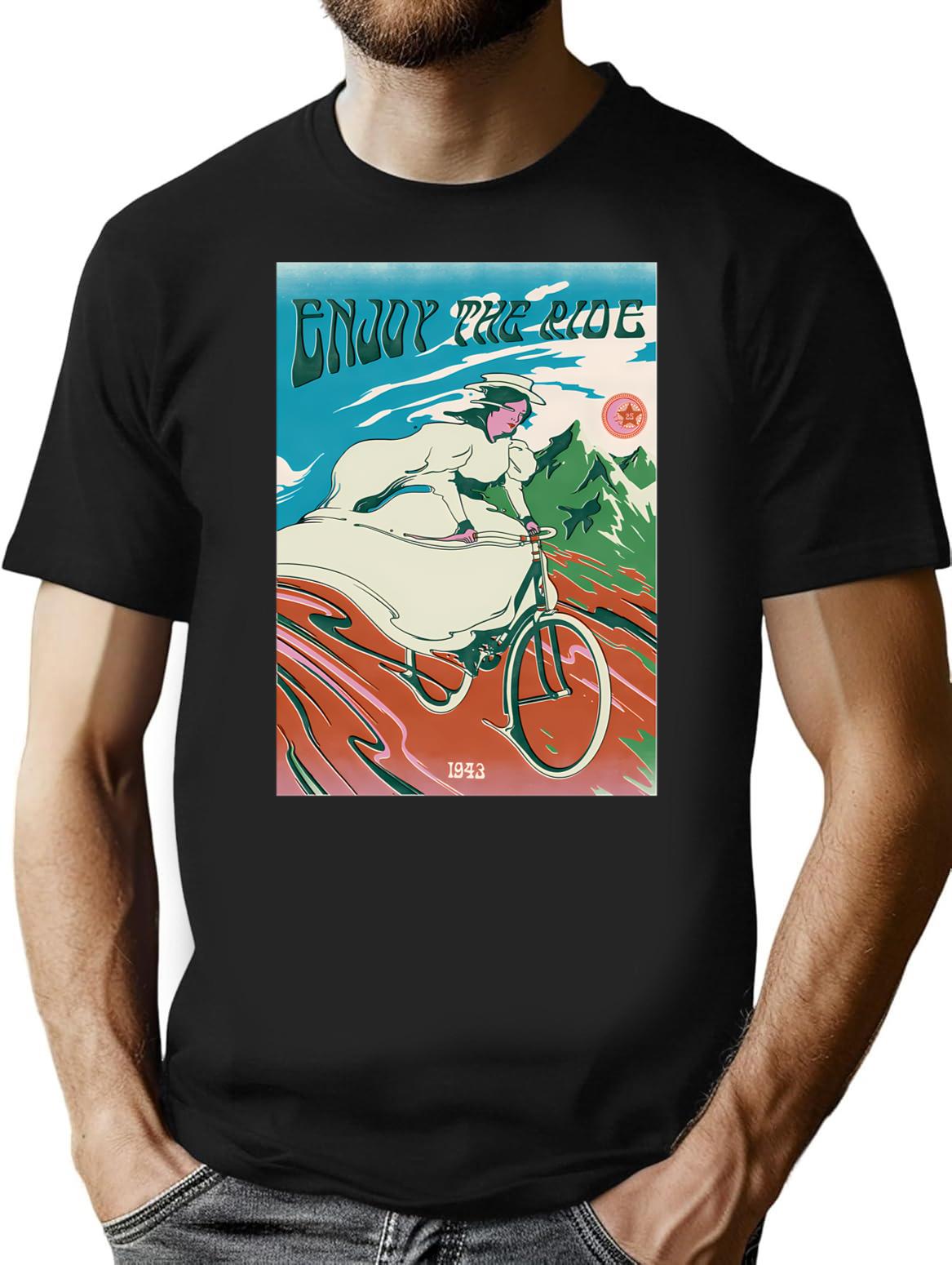 Enjoy The Ride T-Shirt - Retro Graphic Tee for Men & Women - Black