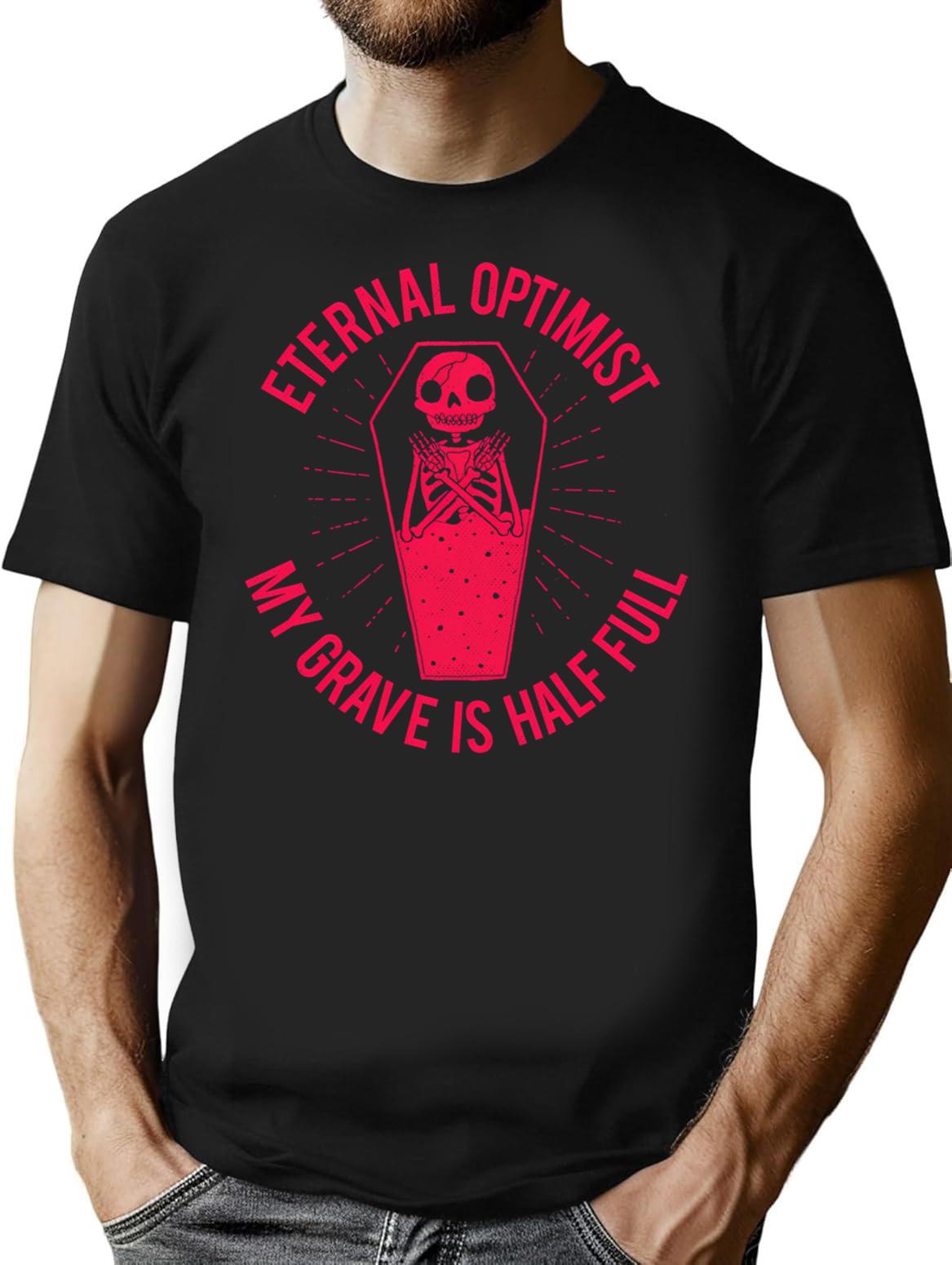 Eternal Optimist T-Shirt - Retro Graphic Tee for Men & Women - Black