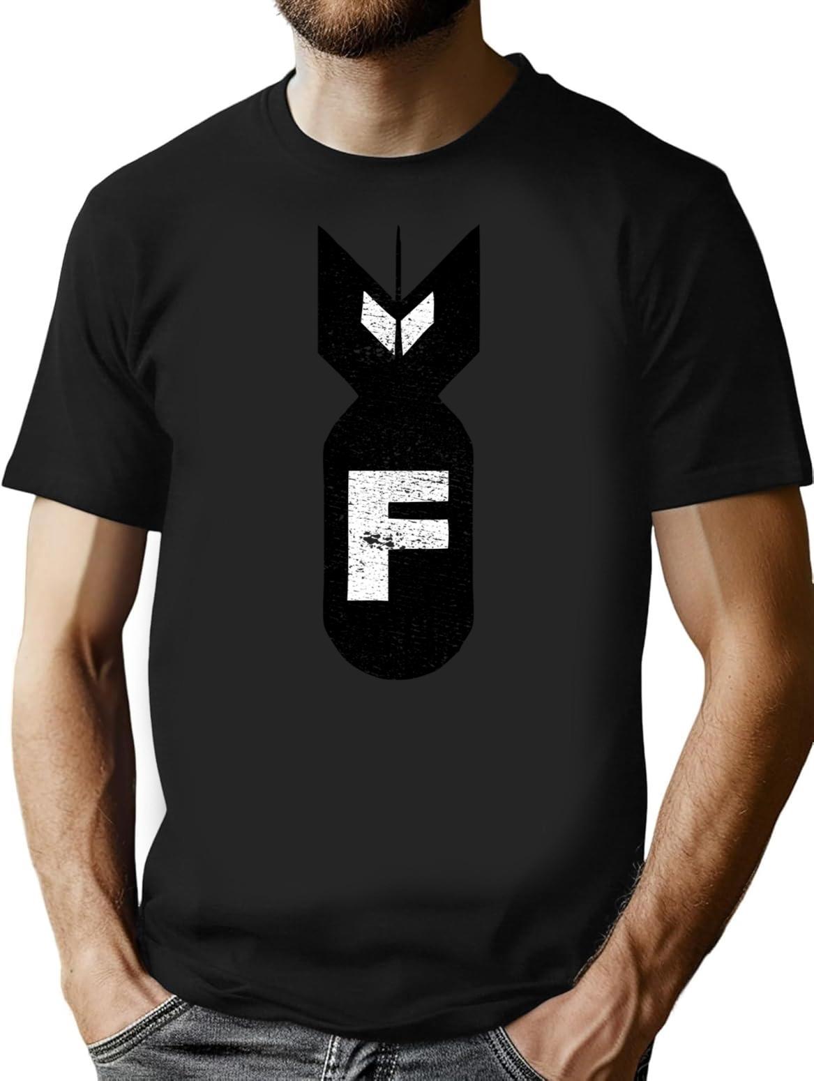 F Bomb (distressed Design) (1) T-Shirt - Retro Graphic Tee for Men & Women - Black