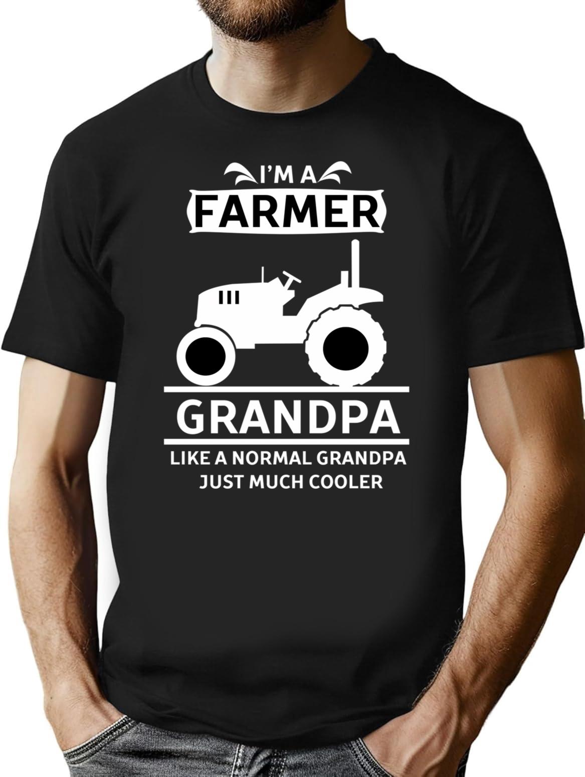 Farm Grandpa T-Shirt for Men & Women, T-Shirts Graphic Tee - Black