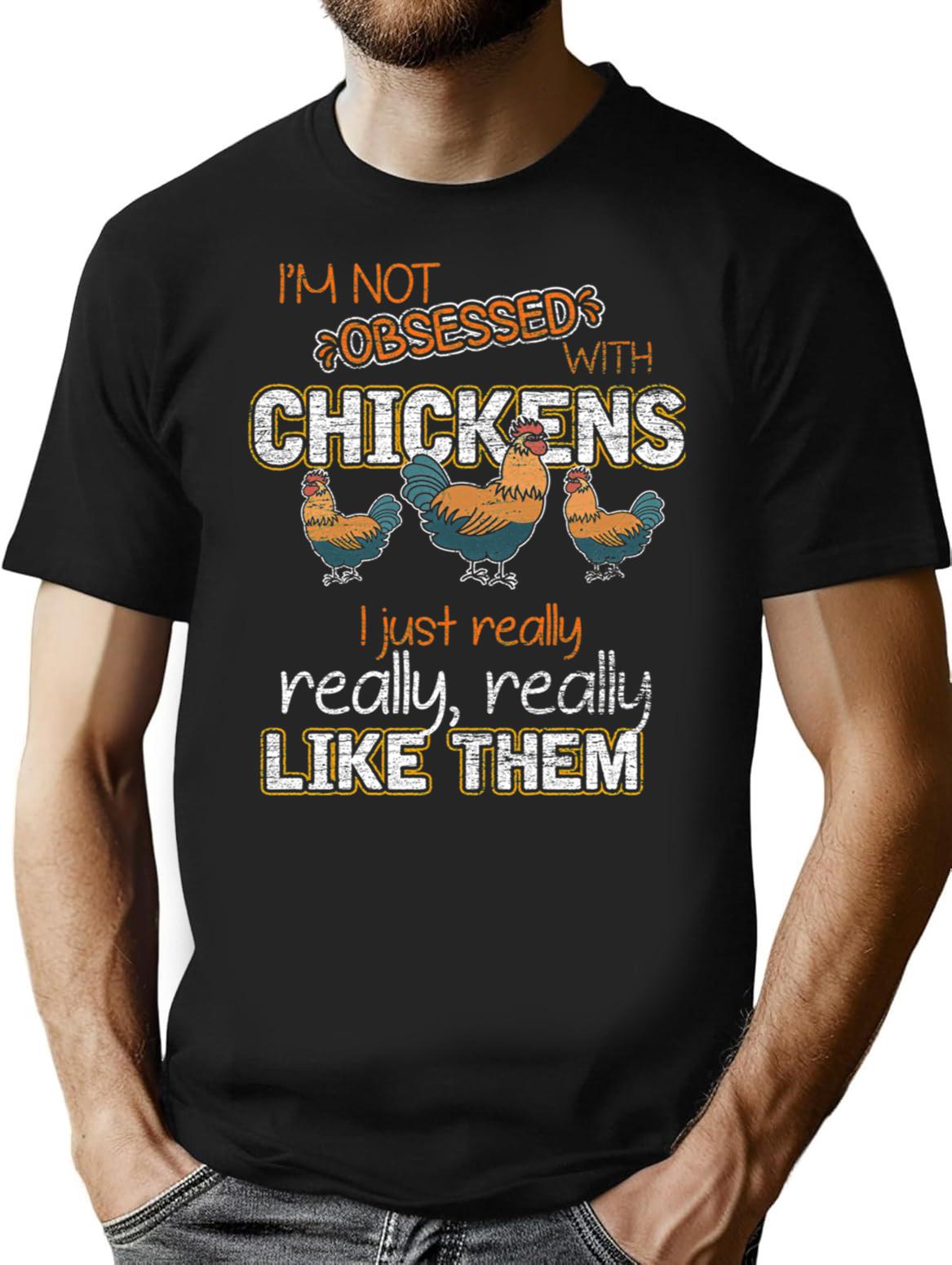 Farmer Farm Animal Chicken Funny T-Shirt - Sarcastic Humor Graphic Tee - Black