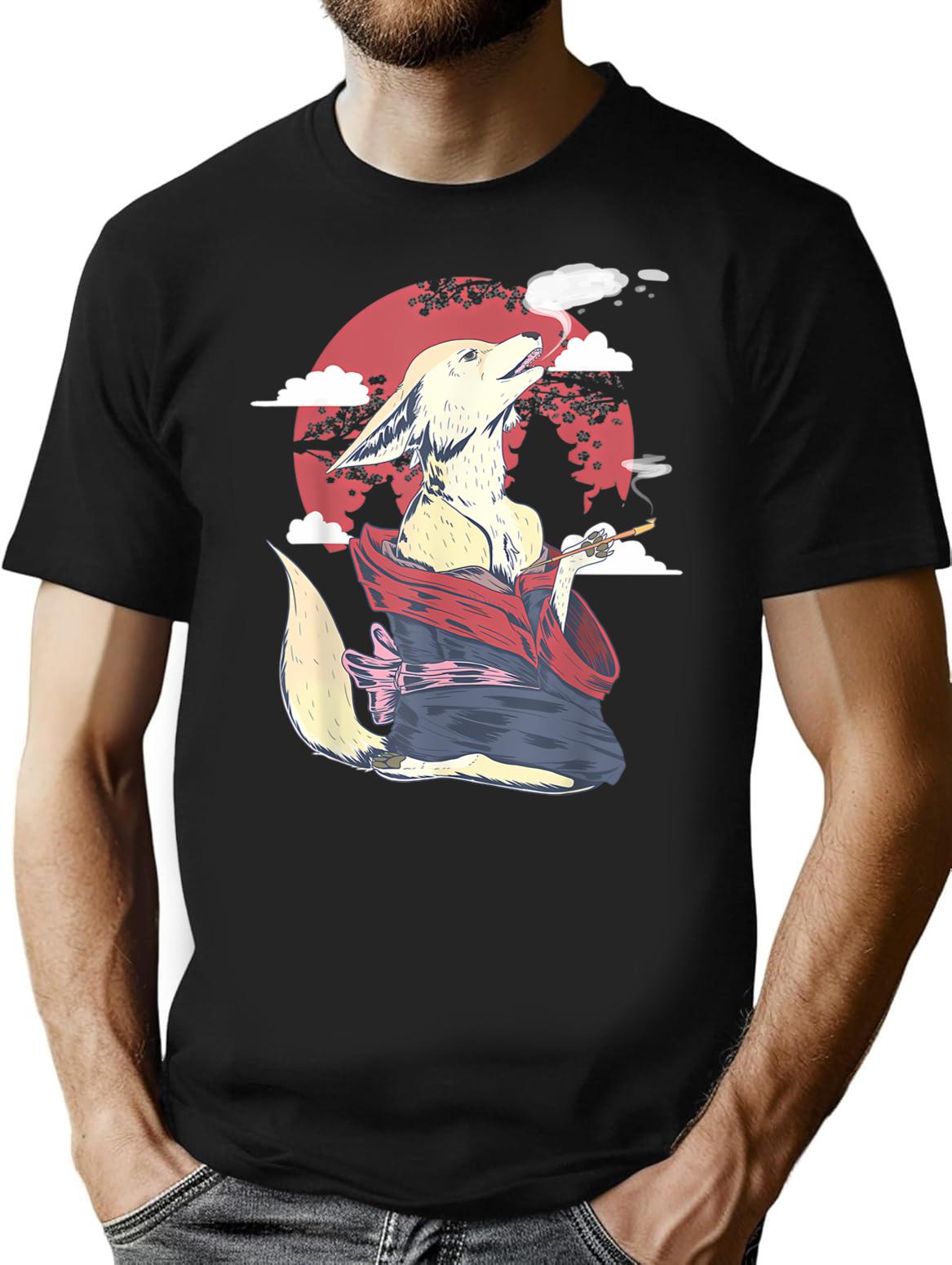 Fennec Japanese Harajuku Retro T-Shirt - Black