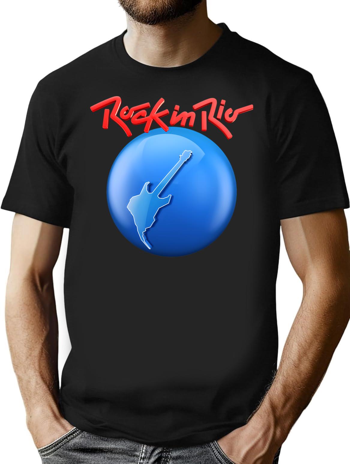 Festival Rock In Rio Brazil T-Shirt - Retro Graphic Tee for Men & Women - Black