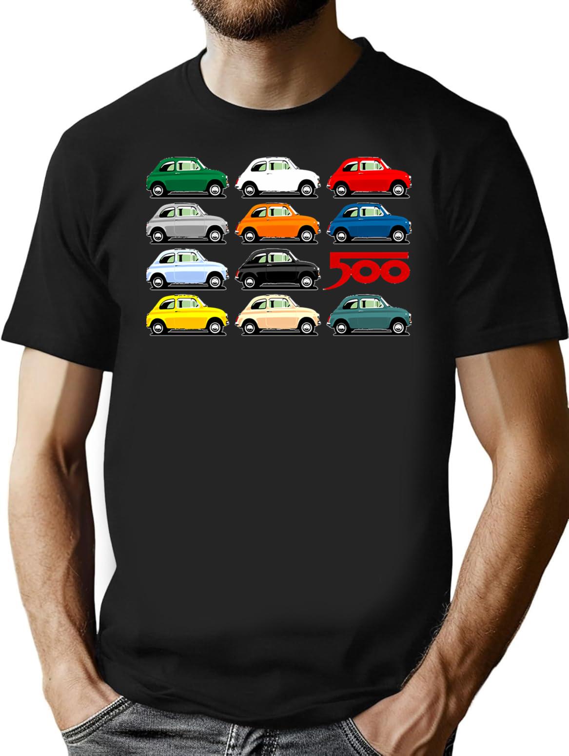 Fiat 500 Side View Classic Shirt Hoodie 2 Classic T Shirt - Black