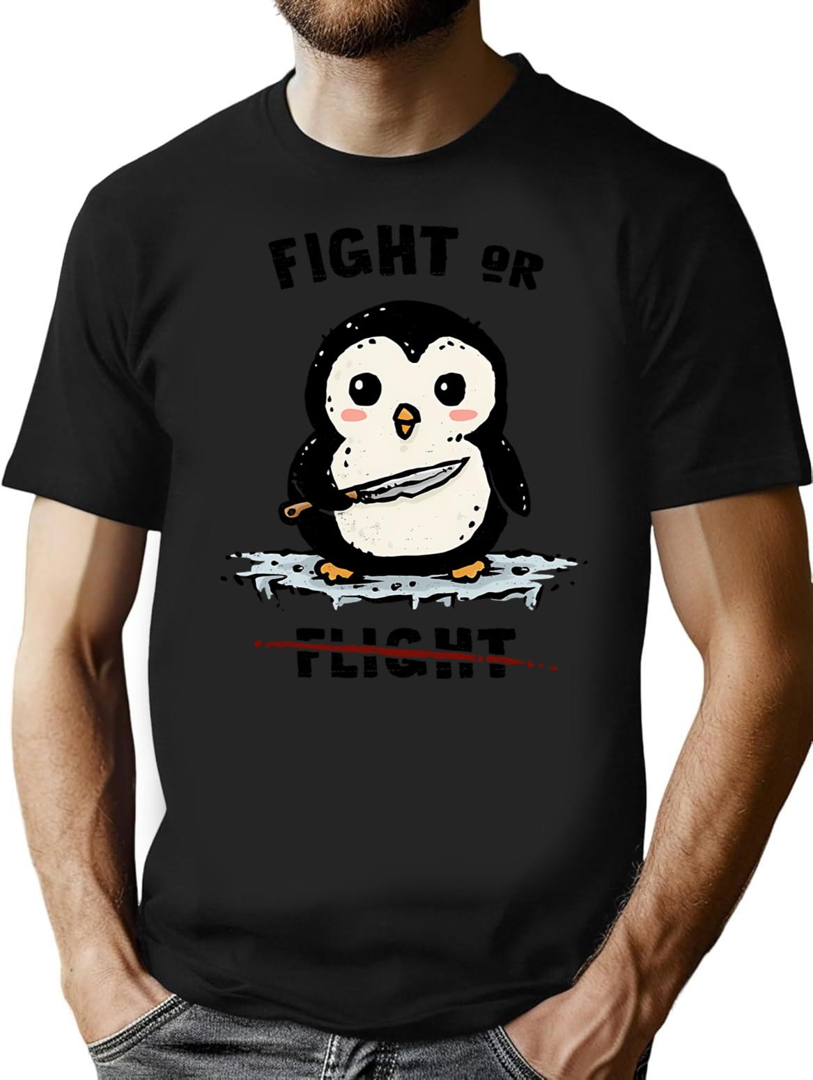 Fight Or Flight T-Shirt - Retro Graphic Tee for Men & Women - Black