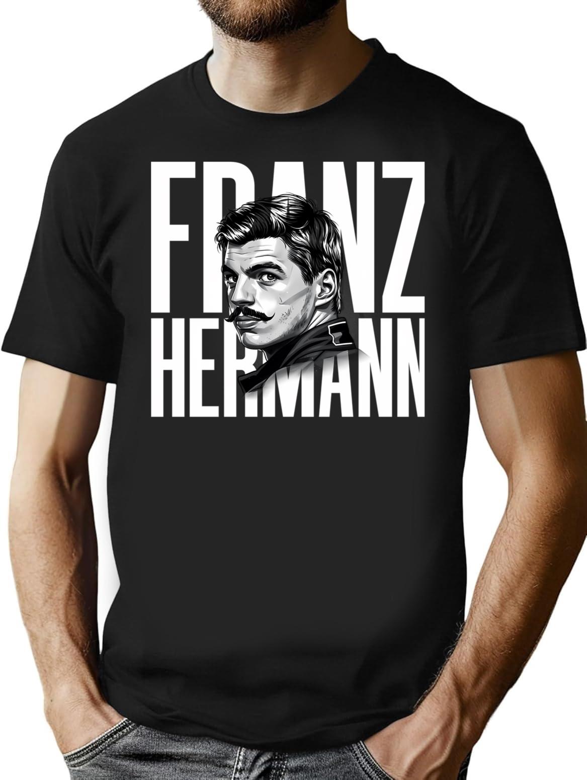 Franz Hermann Portrait - Vintage F1 Driver Black White Art Print T-Shirt - Black