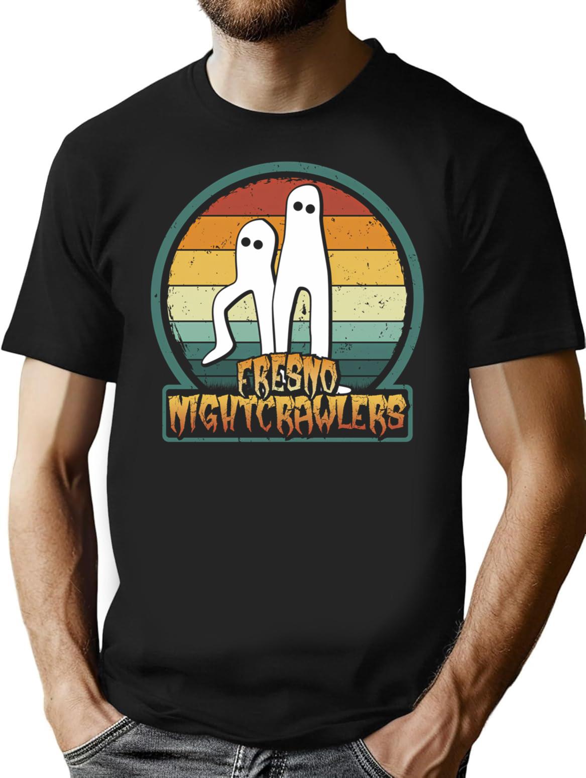 Fresno Nightcrawlers - Retro Cryptid Gift T-Shirt - Black