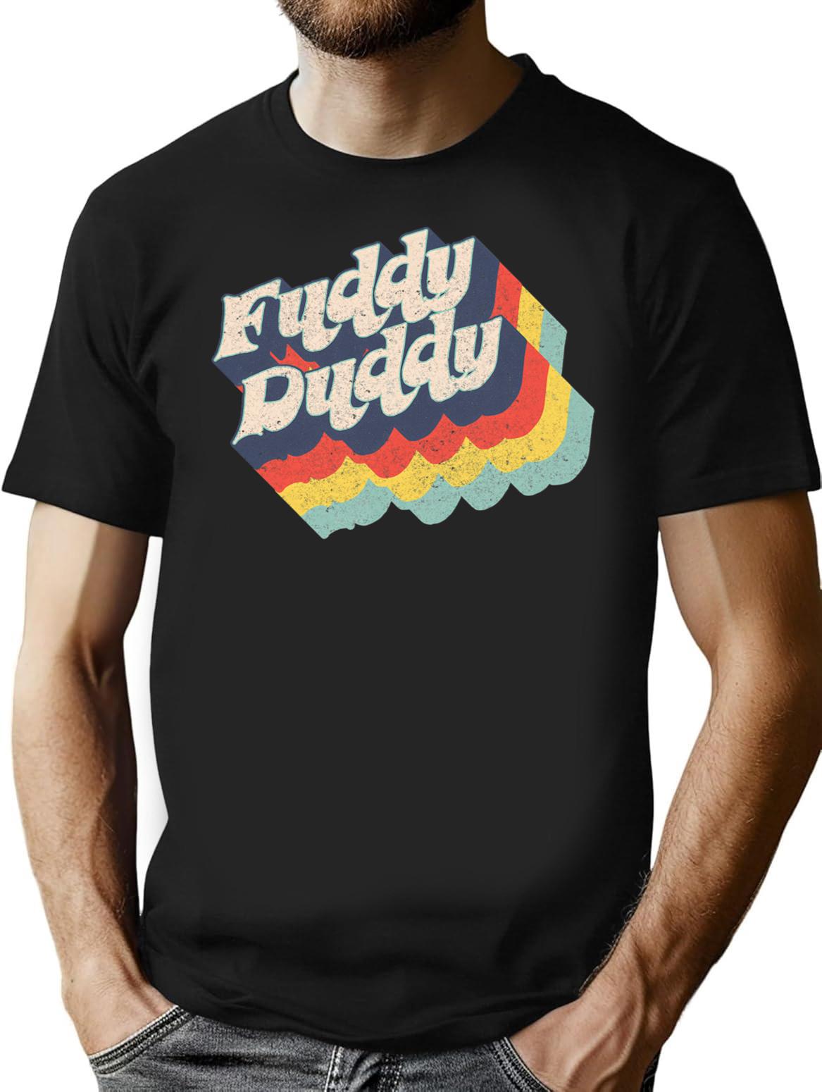 Fuddy Duddy T-Shirt - Retro Graphic Tee for Men & Women - Black