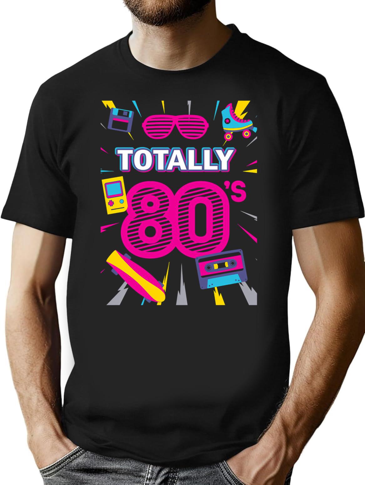 Funny 80s Retro Tee 1980s Party Shirt Turntable Cassette I Love The 80s Retro Style - Black