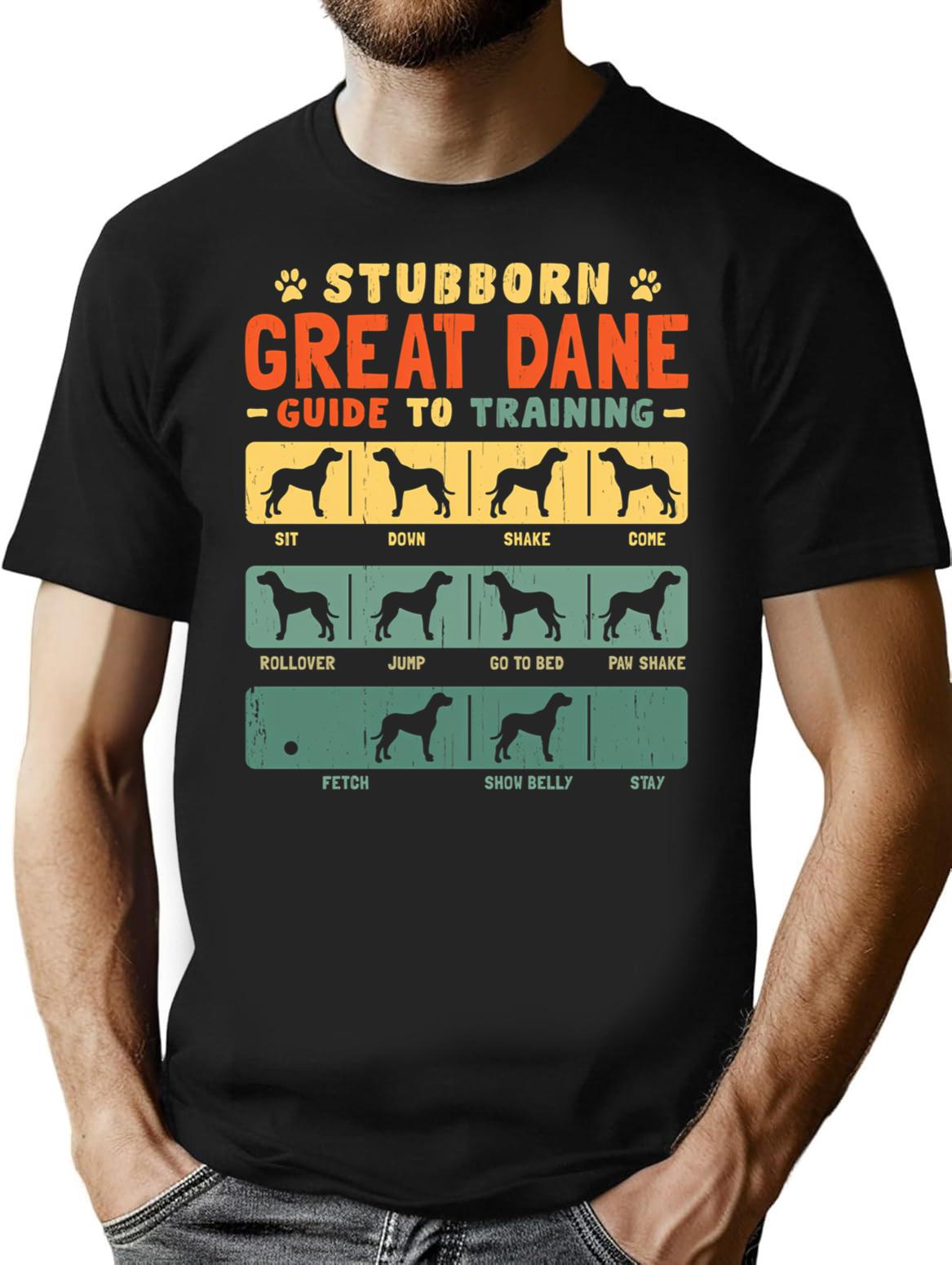 Great Dane Funny Guide To Traning T-Shirt - Black