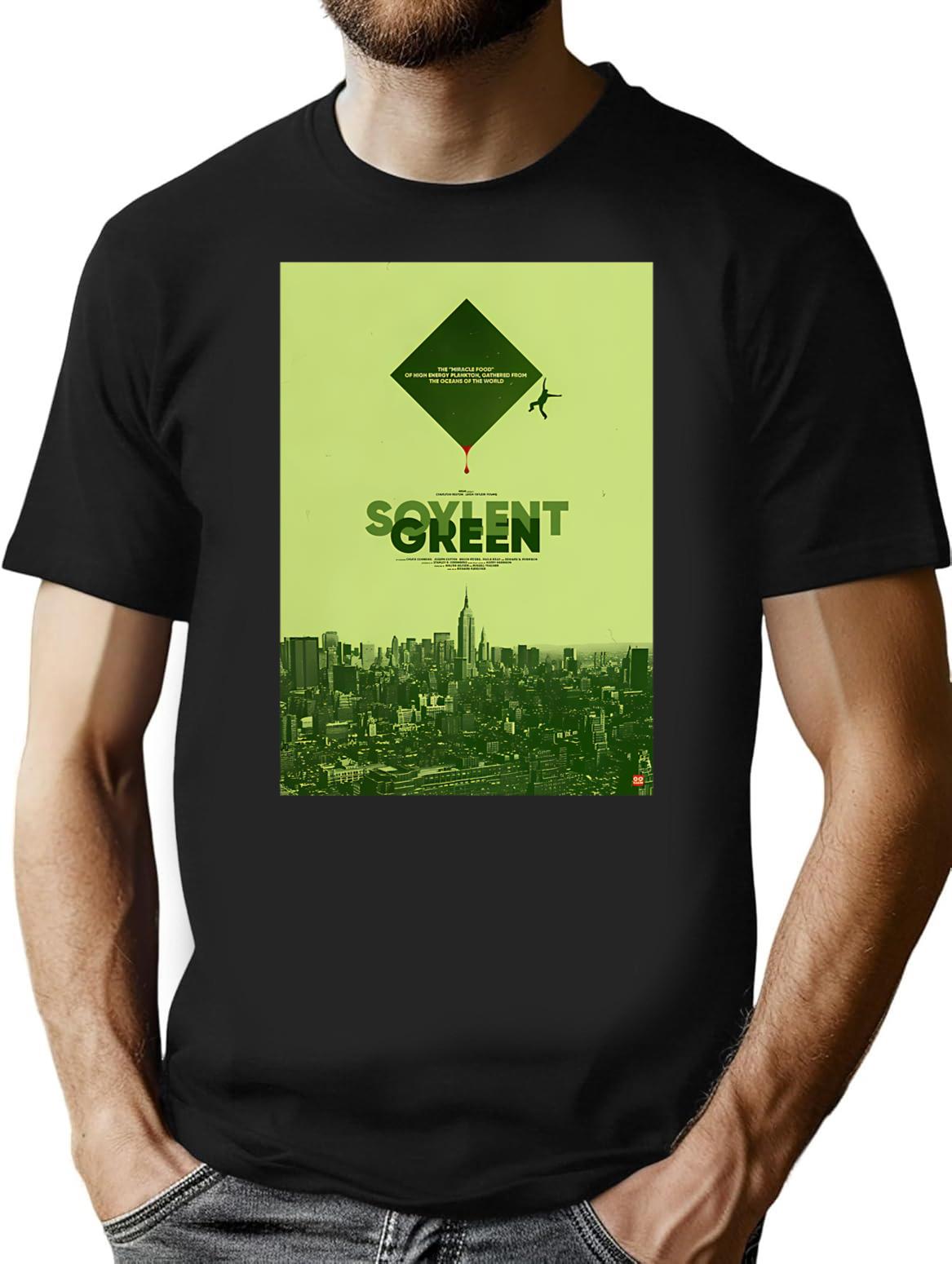 Green Is People T-Shirt - Retro Graphic Tee for Men & Women - Black