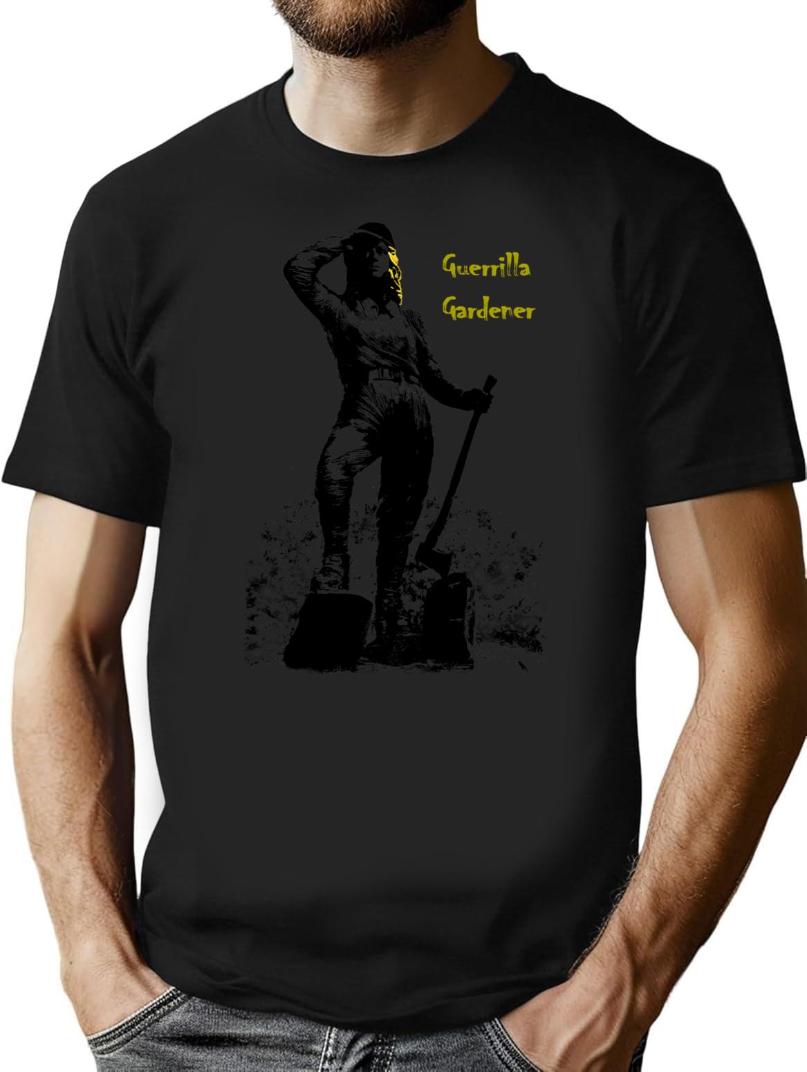 Guerrilla Gardener T-Shirt - Retro Graphic Tee for Men & Women - Black