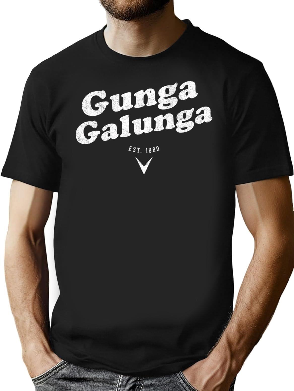 Gunga Galunga Vintage T-Shirt - Retro Graphic Casual Tee - Black