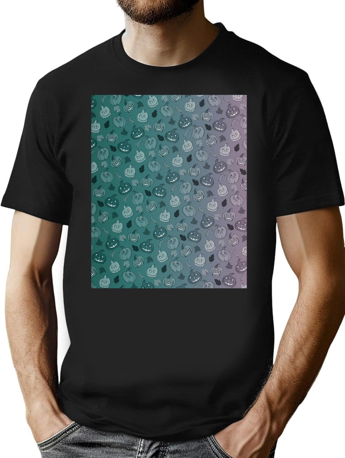 Halloween Pumpkins 1b T-Shirt - Retro Graphic Tee for Men & Women - Black