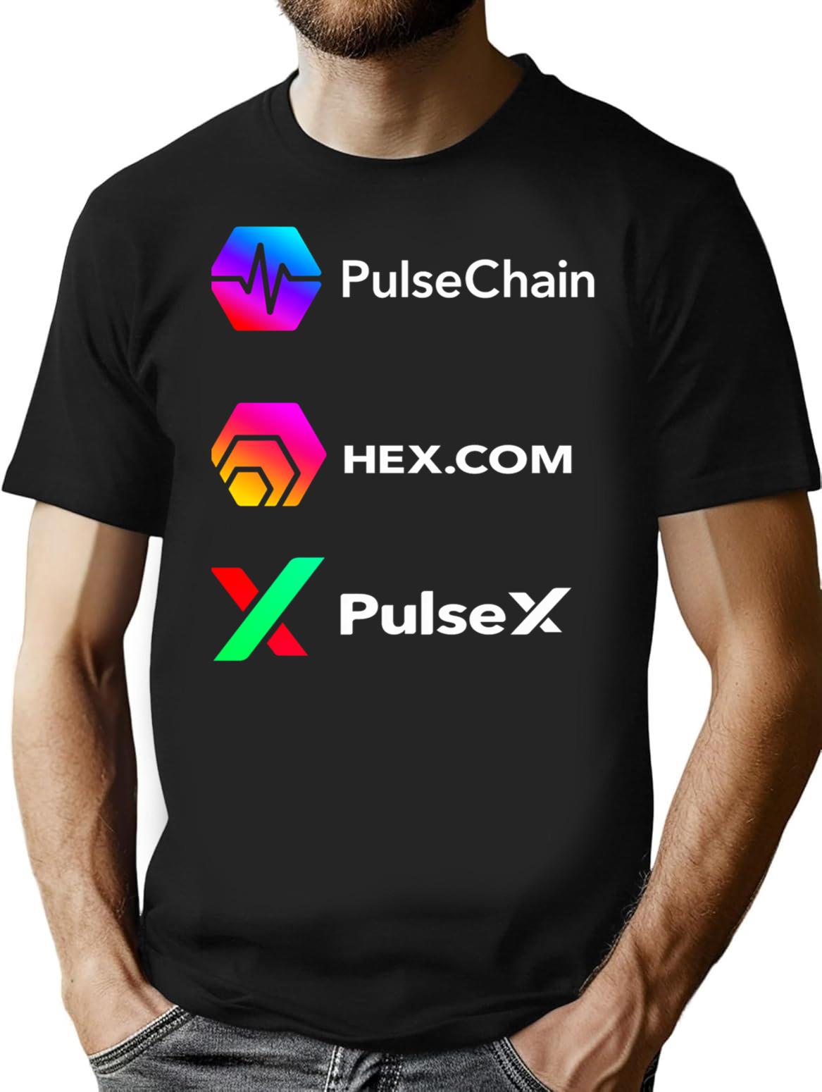 Hex Pulsechain Pulsex Plsx Crypto Logo Hex Pulsechain T-Shirt - Black