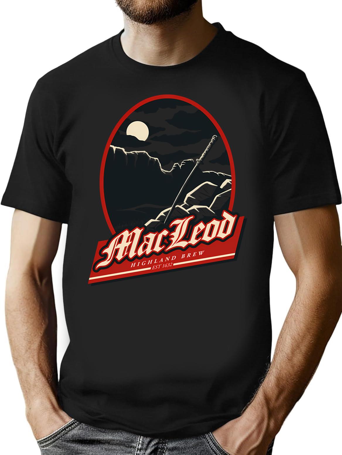 Highland Brew T-Shirt - Retro Graphic Tee for Men & Women - Black