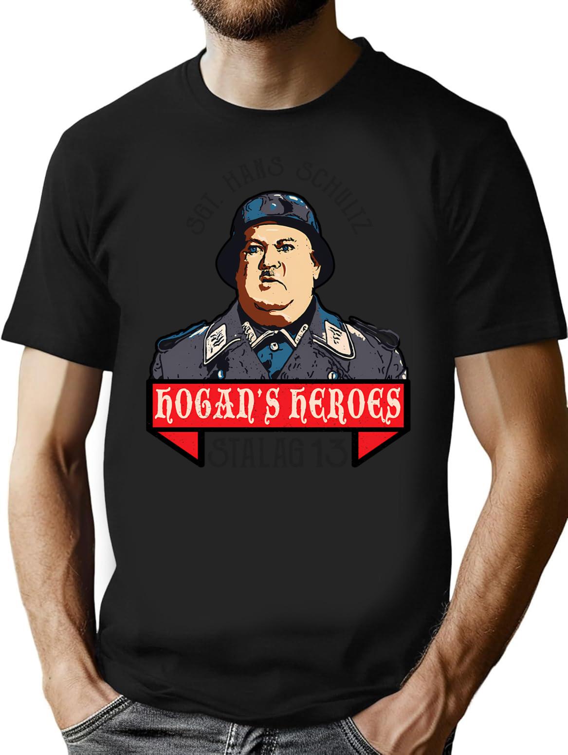 Hogan's Heroes Hans Schultz T-Shirt - Retro Graphic Tee for Men & Women - Black