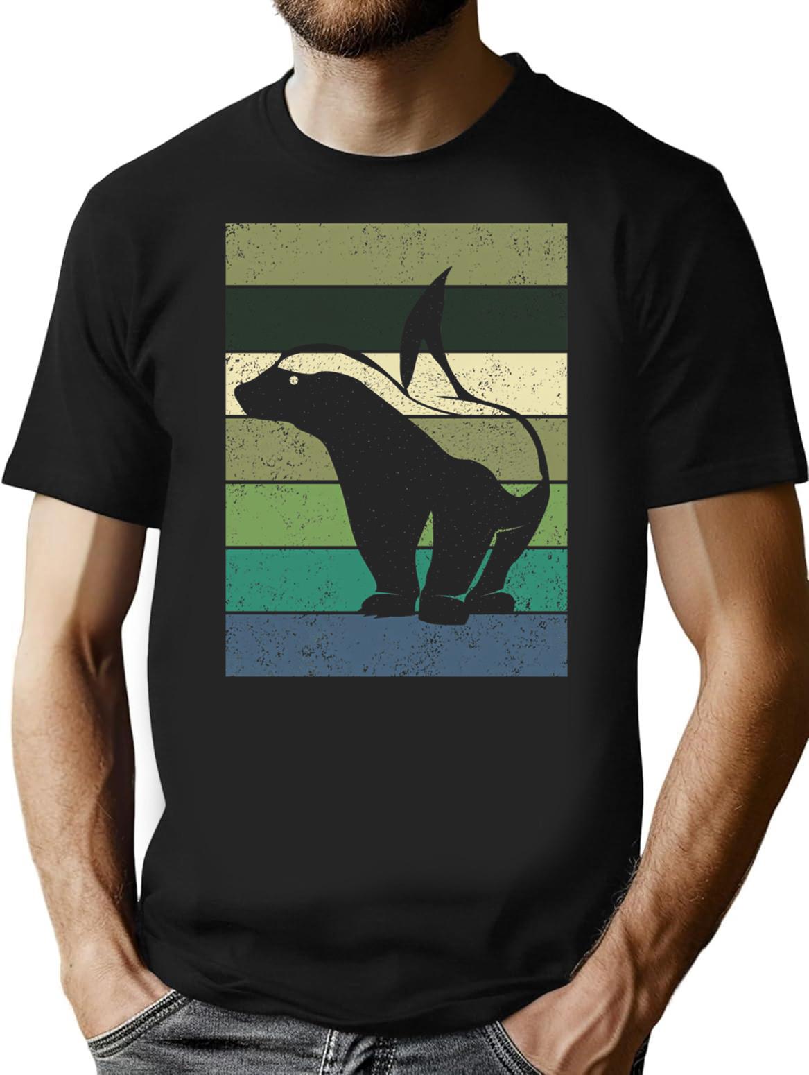 Honey Badger Vintage Grunge Sunset Background T-Shirt - Black