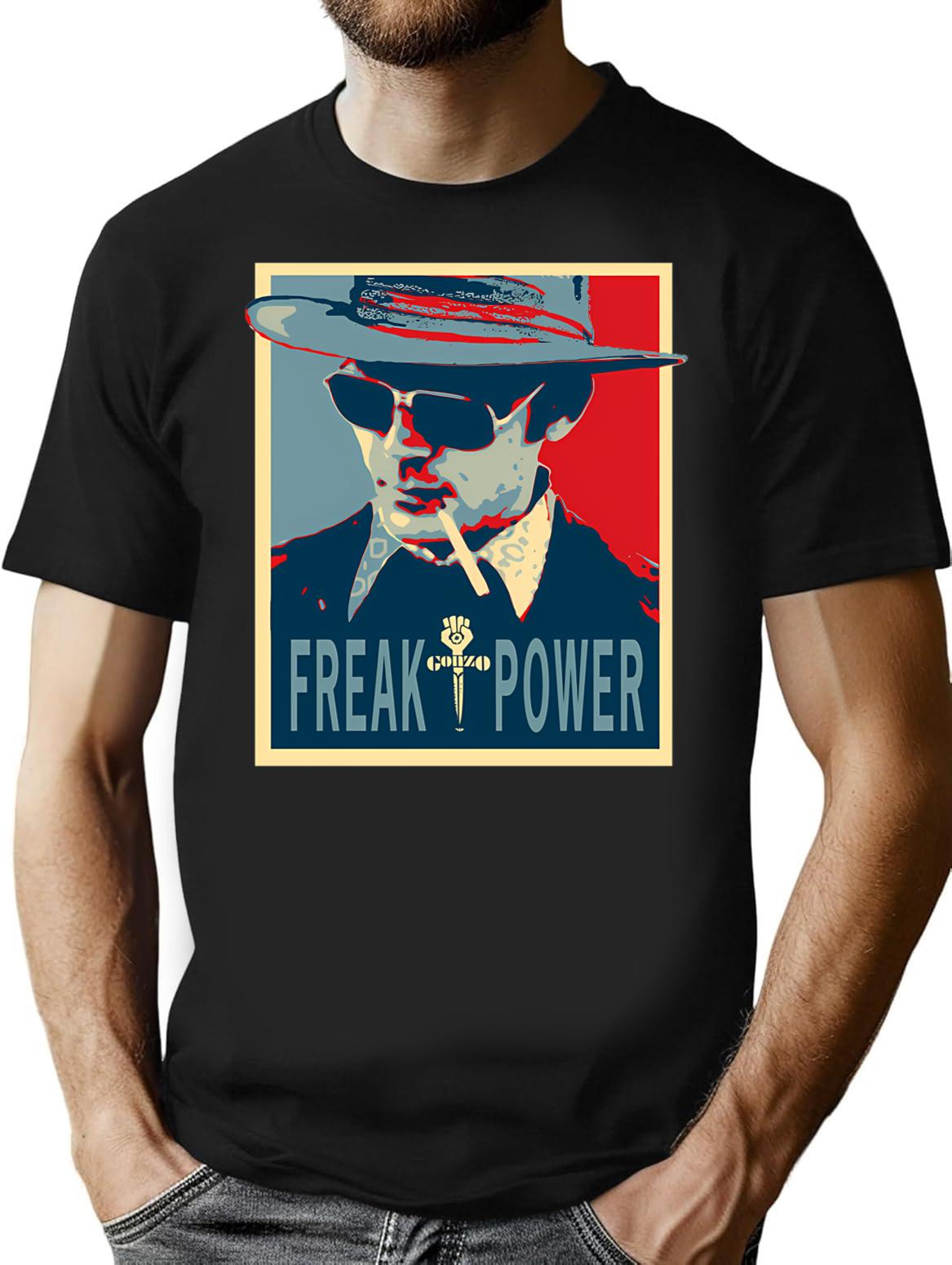 Hst- Freak Power T-Shirt - Retro Graphic Tee for Men & Women - Black