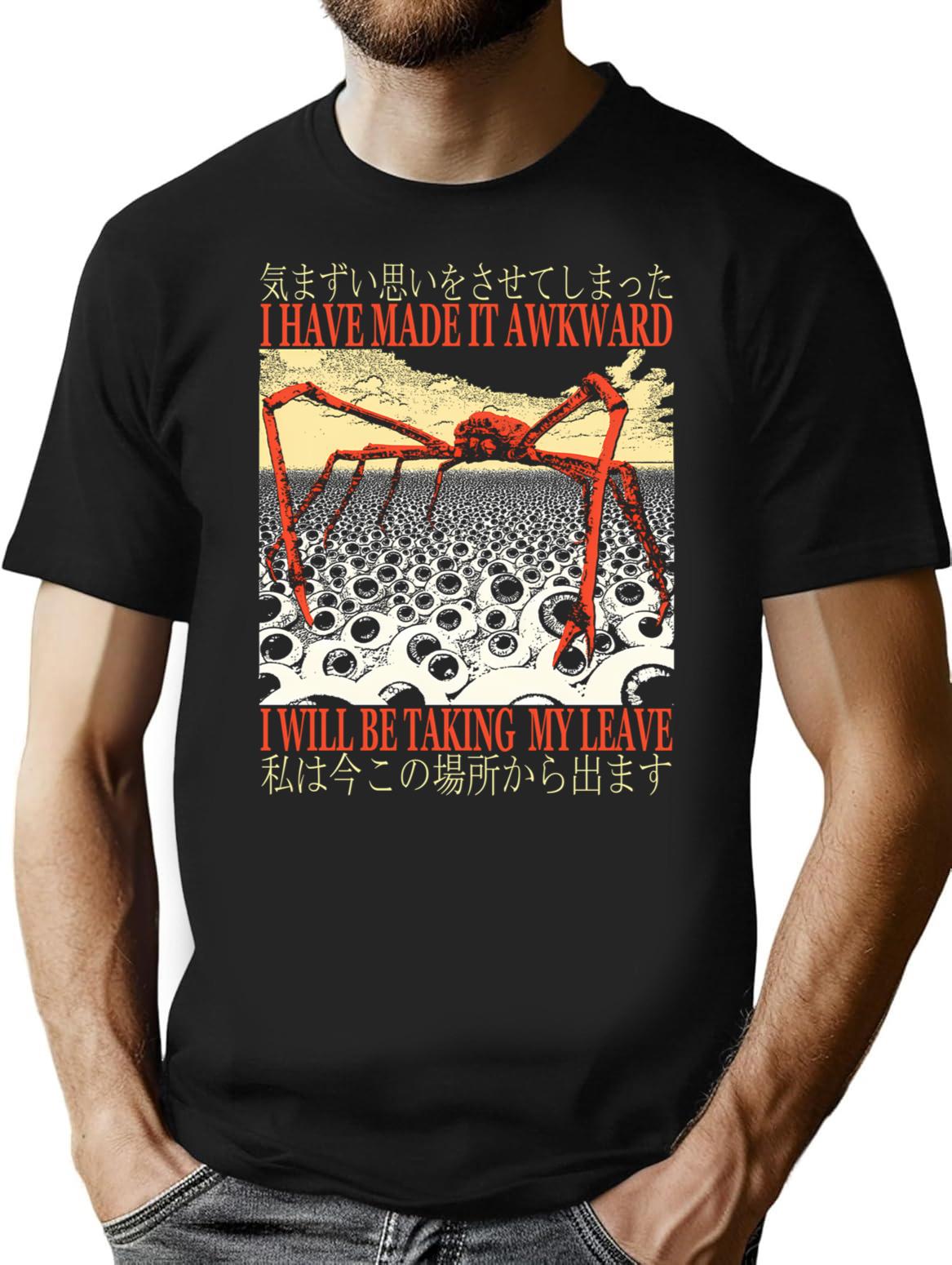 I Have Made It Awkward Japanese Spider Crab T-Shirt - Black