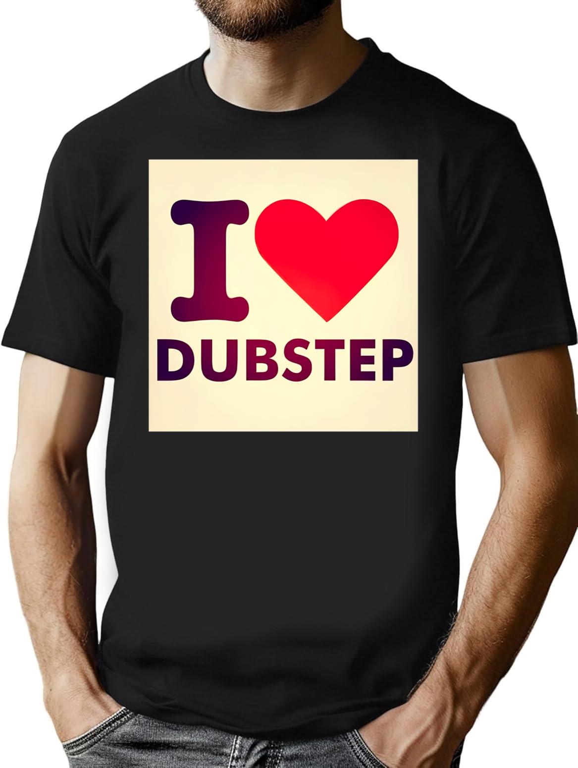I Heart Dubstep T-Shirt - Retro Graphic Tee for Men & Women - Black